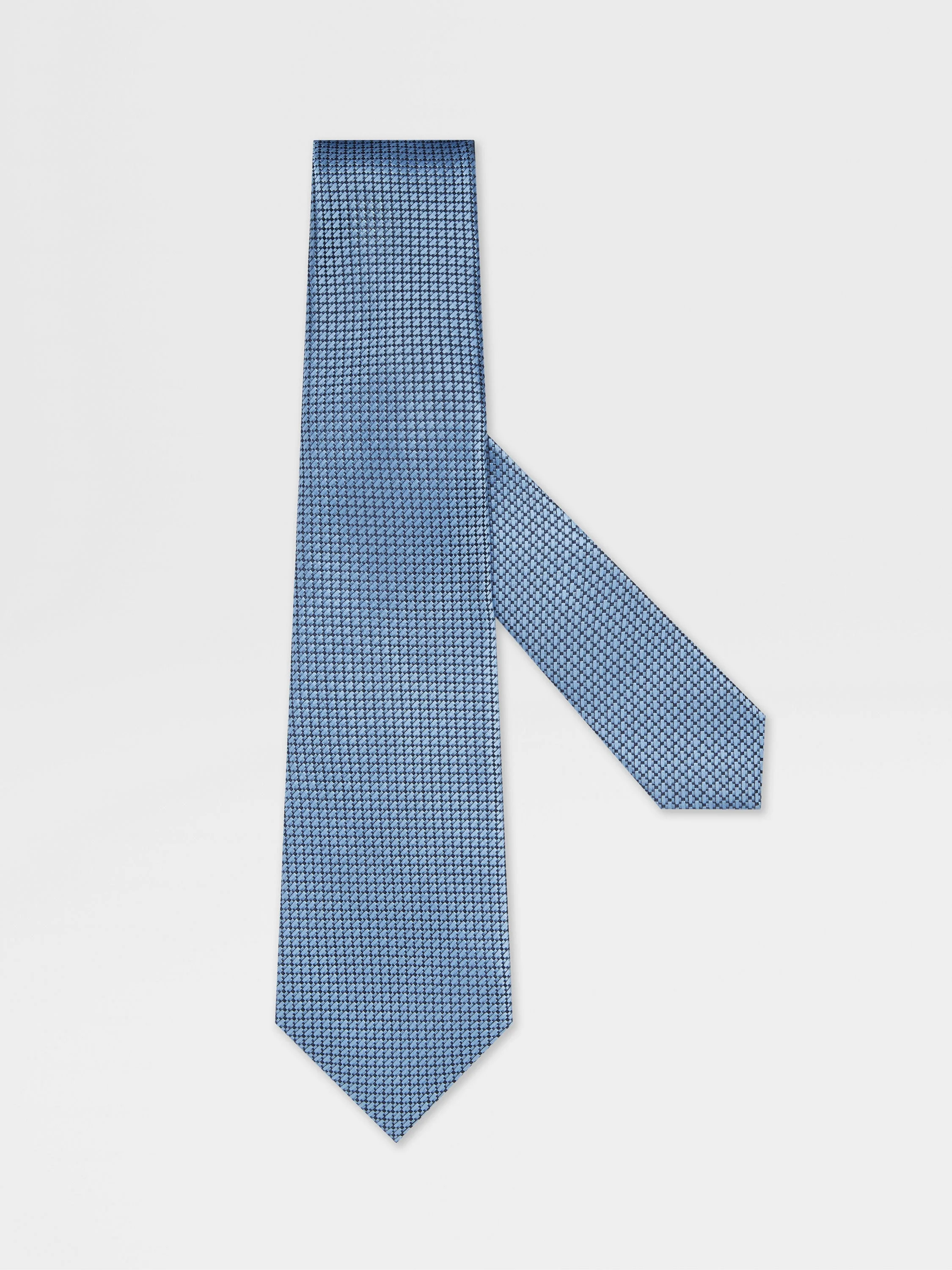 LIGHT BLUE SILK TIE - 1