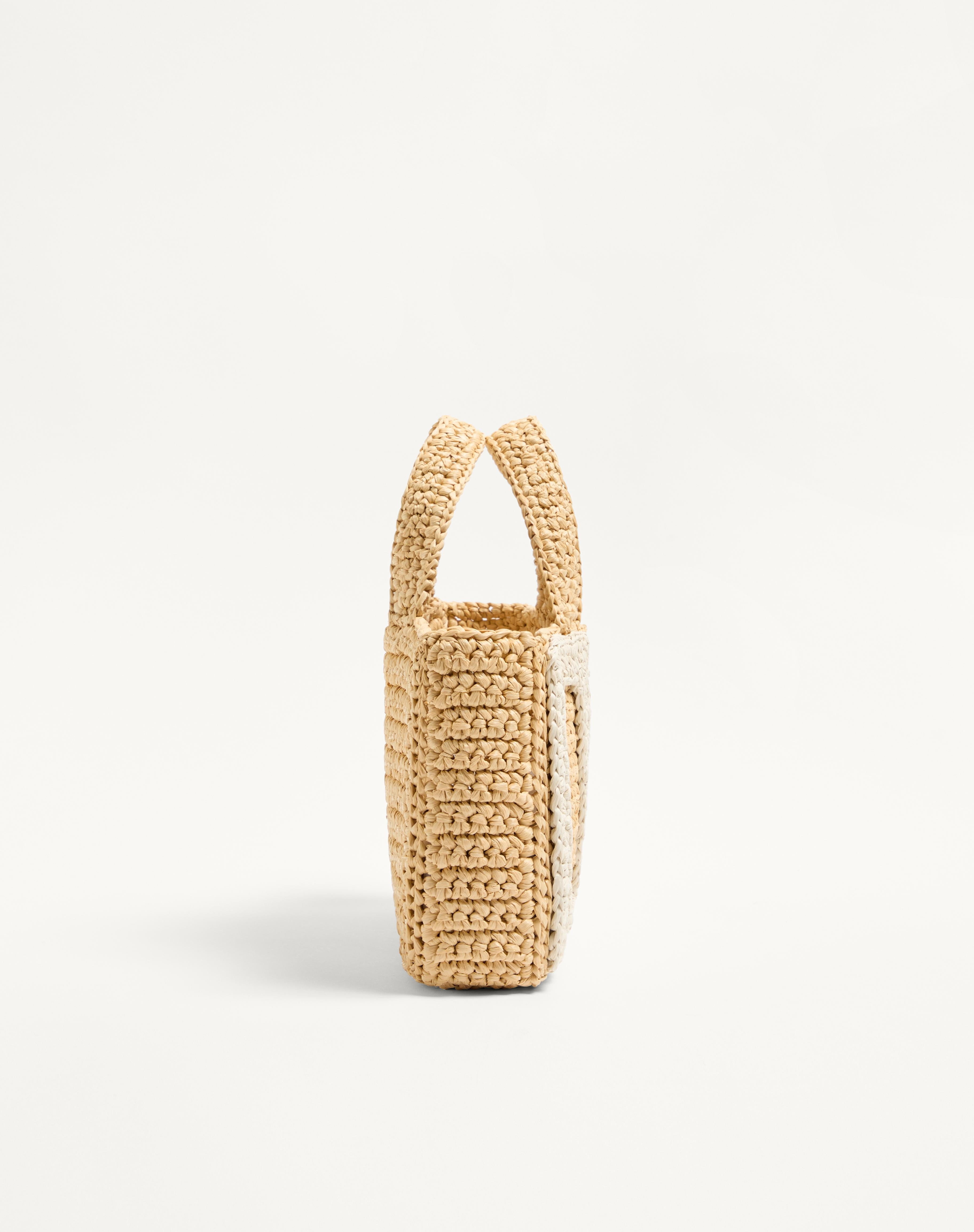 VALENTINO GARAVANI VIVA SUPERSTAR SMALL SHOPPING BAG IN RAFFIA - 4