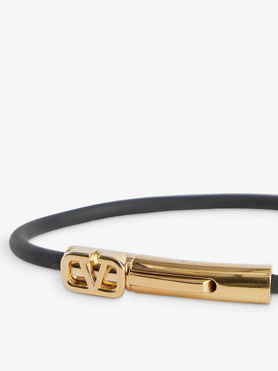 Valentino Logo-hardware leather bracelet outlook