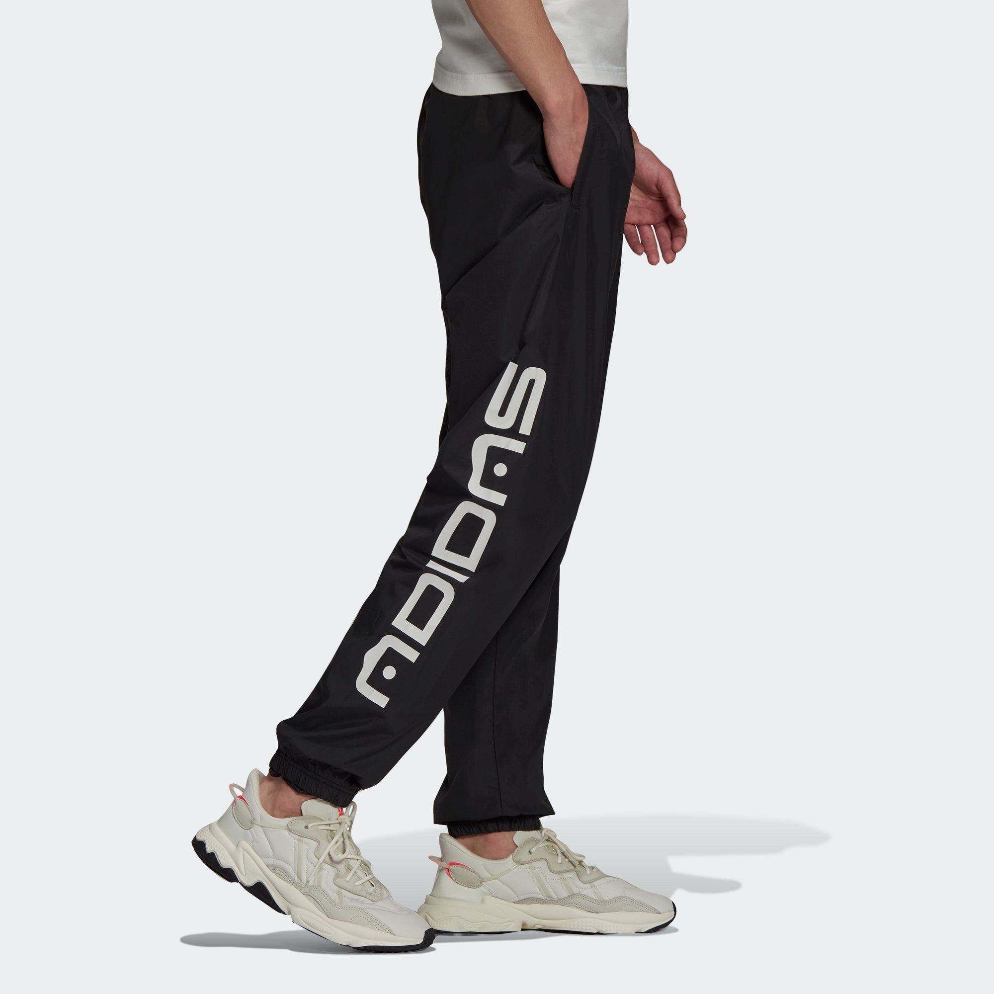 Men's adidas originals Symbol Tp Casual Alphabet Printing Sports Pants/Trousers/Joggers Black H13504 - 4