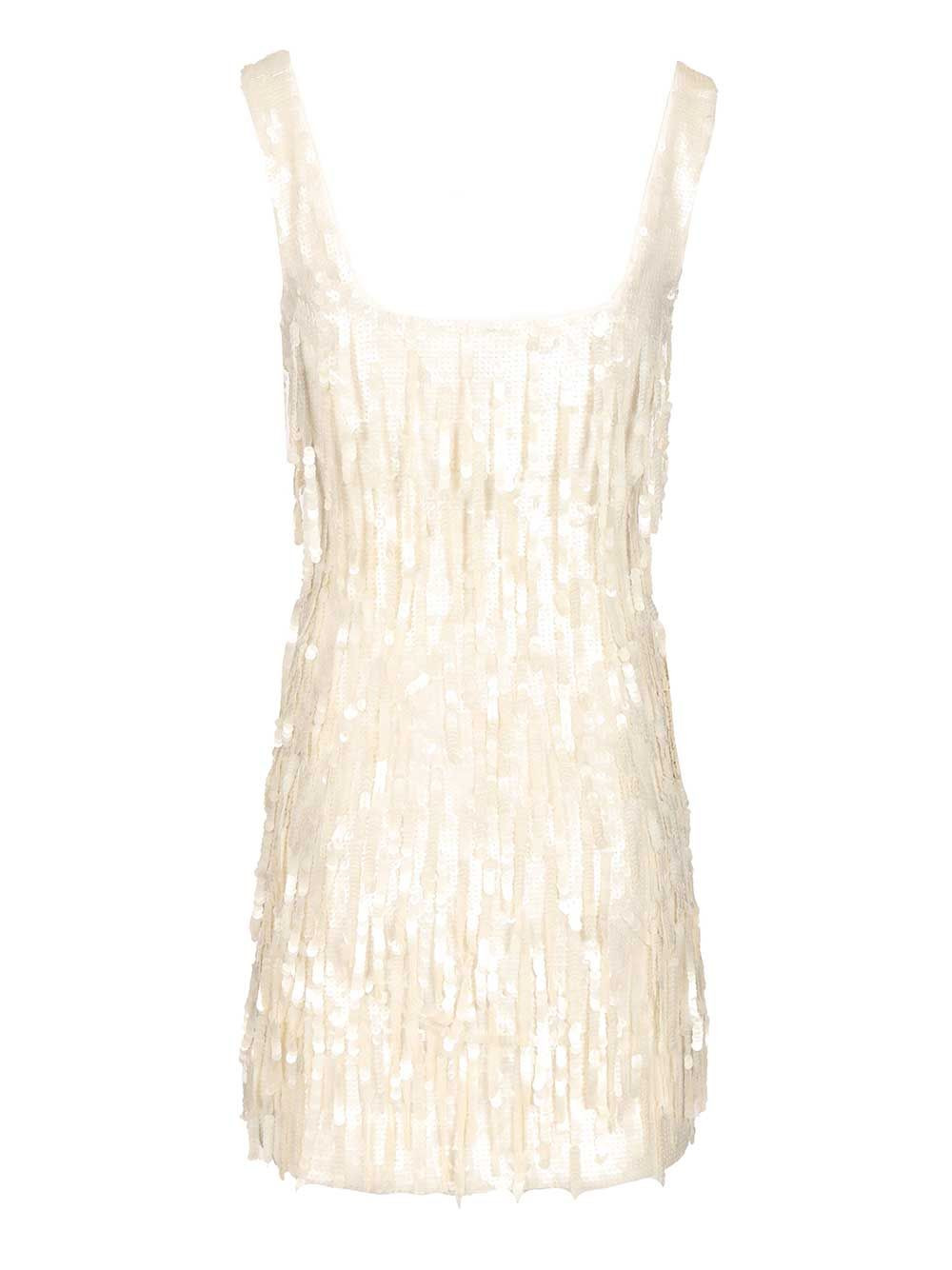 Le Sable Dress Pailettes Fringe Dresses White - 2
