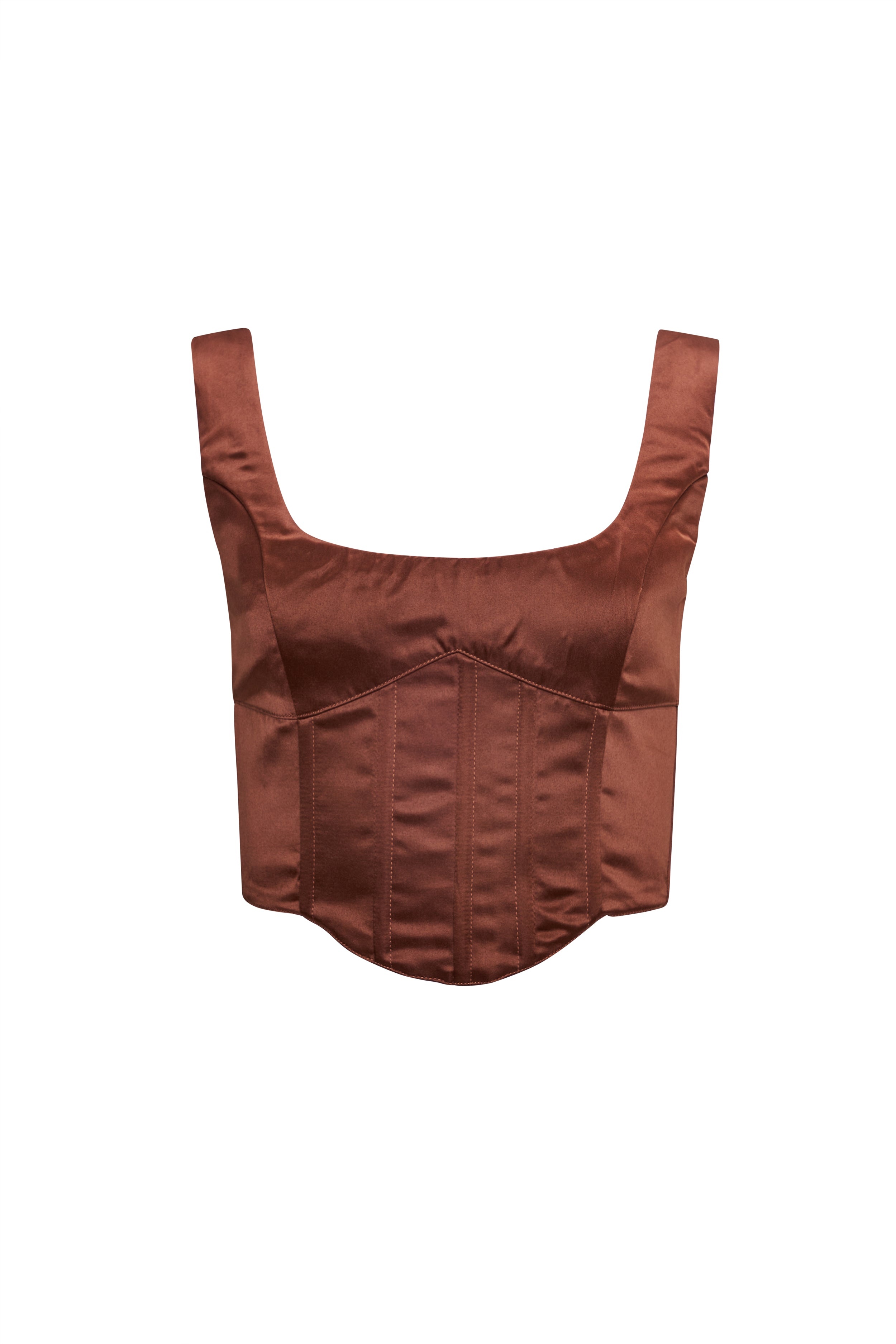 SATIN LACE-UP BUSTIER TOP - 1