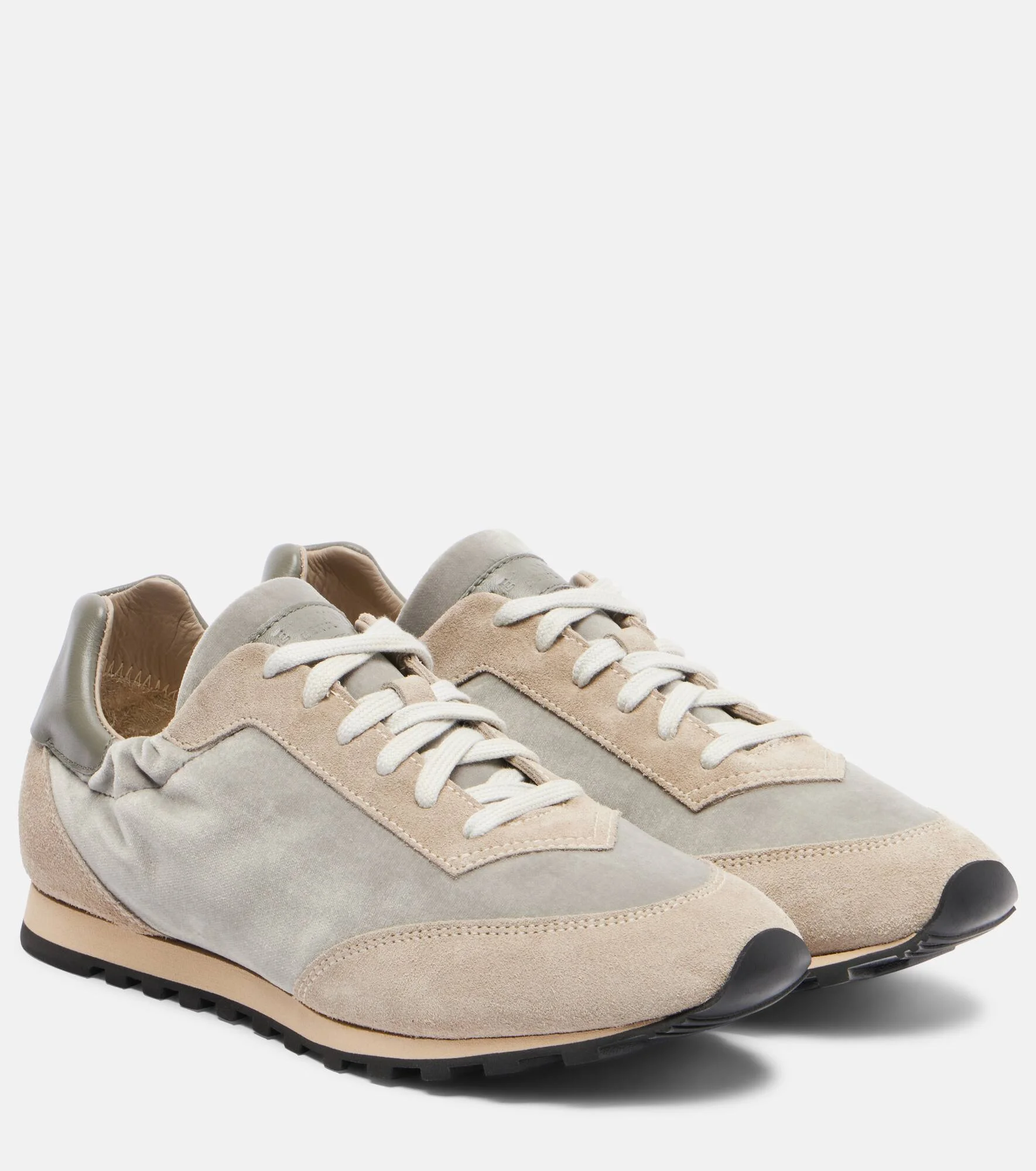 Slim Runner velvet and suede sneakers - 1