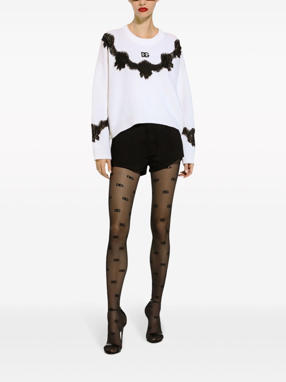 lace-insert jumper - 3