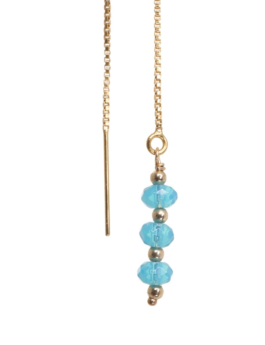 BEADED THREAD THROUGH EARRINGS - 3