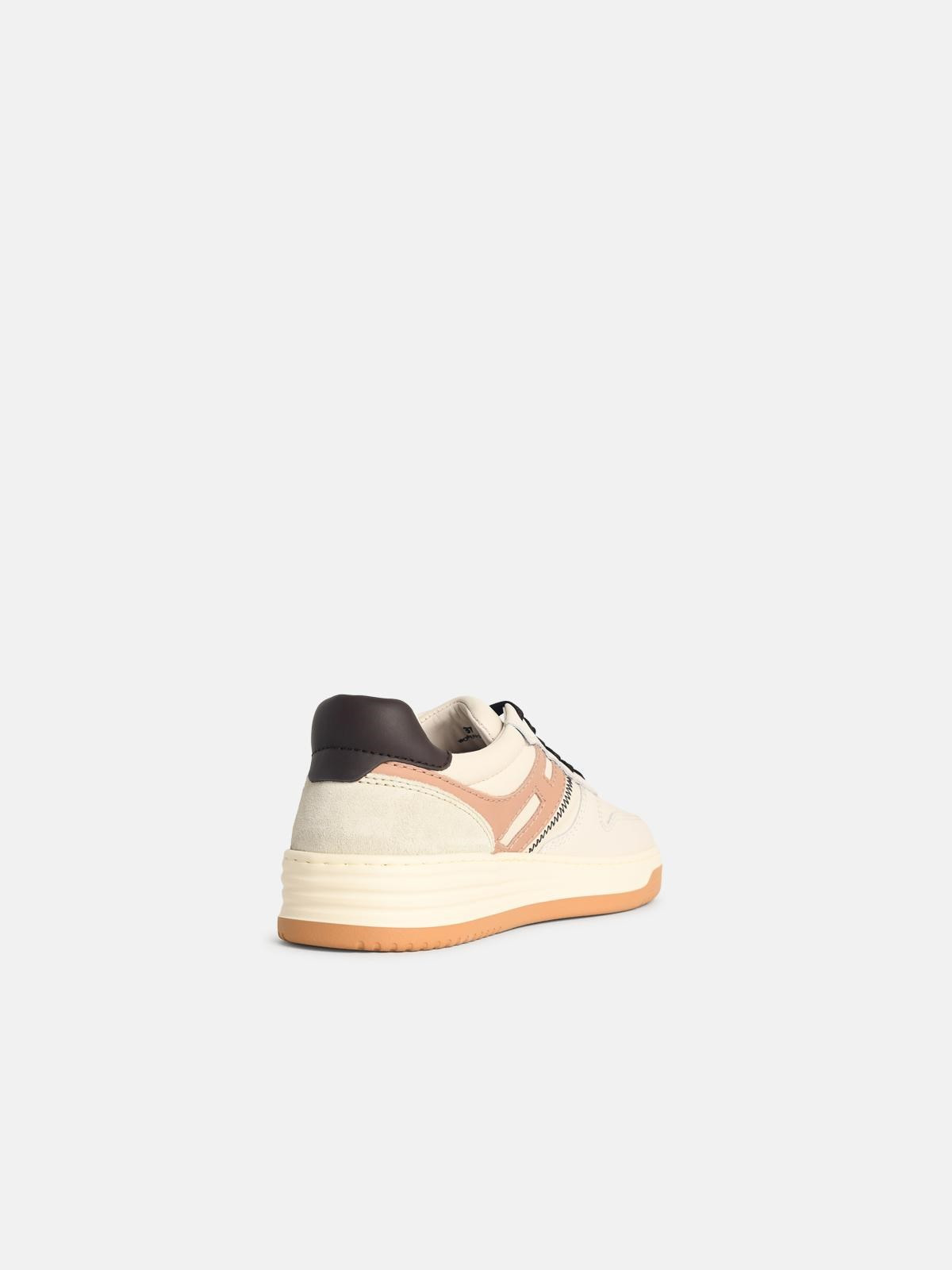 'H630' WHITE LEATHER SNEAKERS - 3