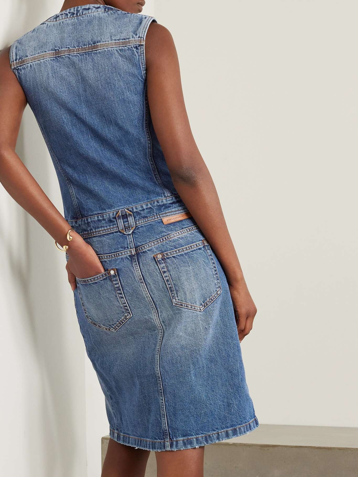 + NET SUSTAIN organic denim midi dress - 3