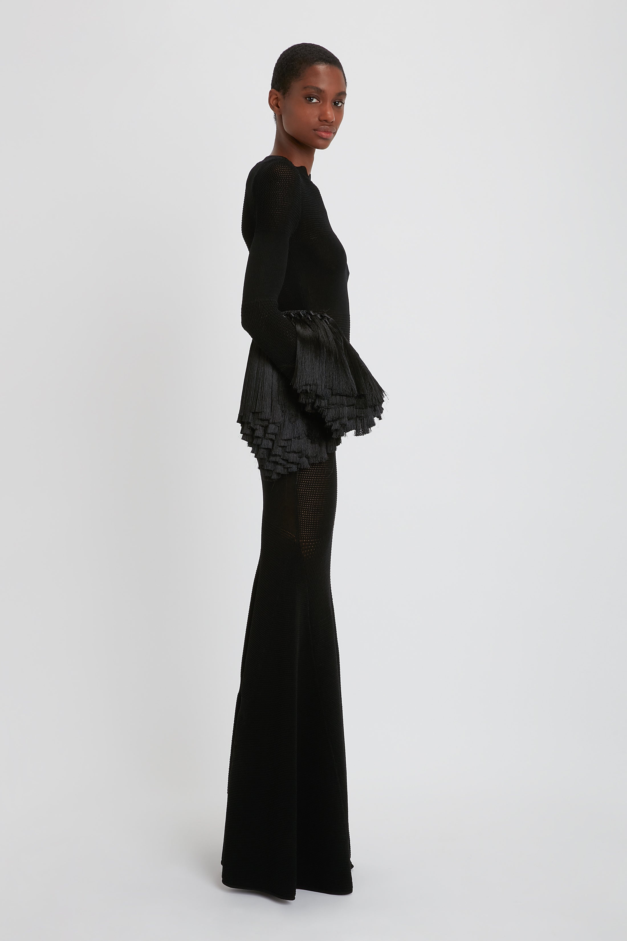Mini Tassel Pouch in Black - 8