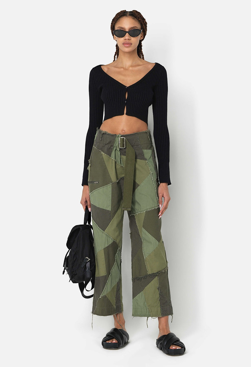 BELTED PATCHWORK PANT 1