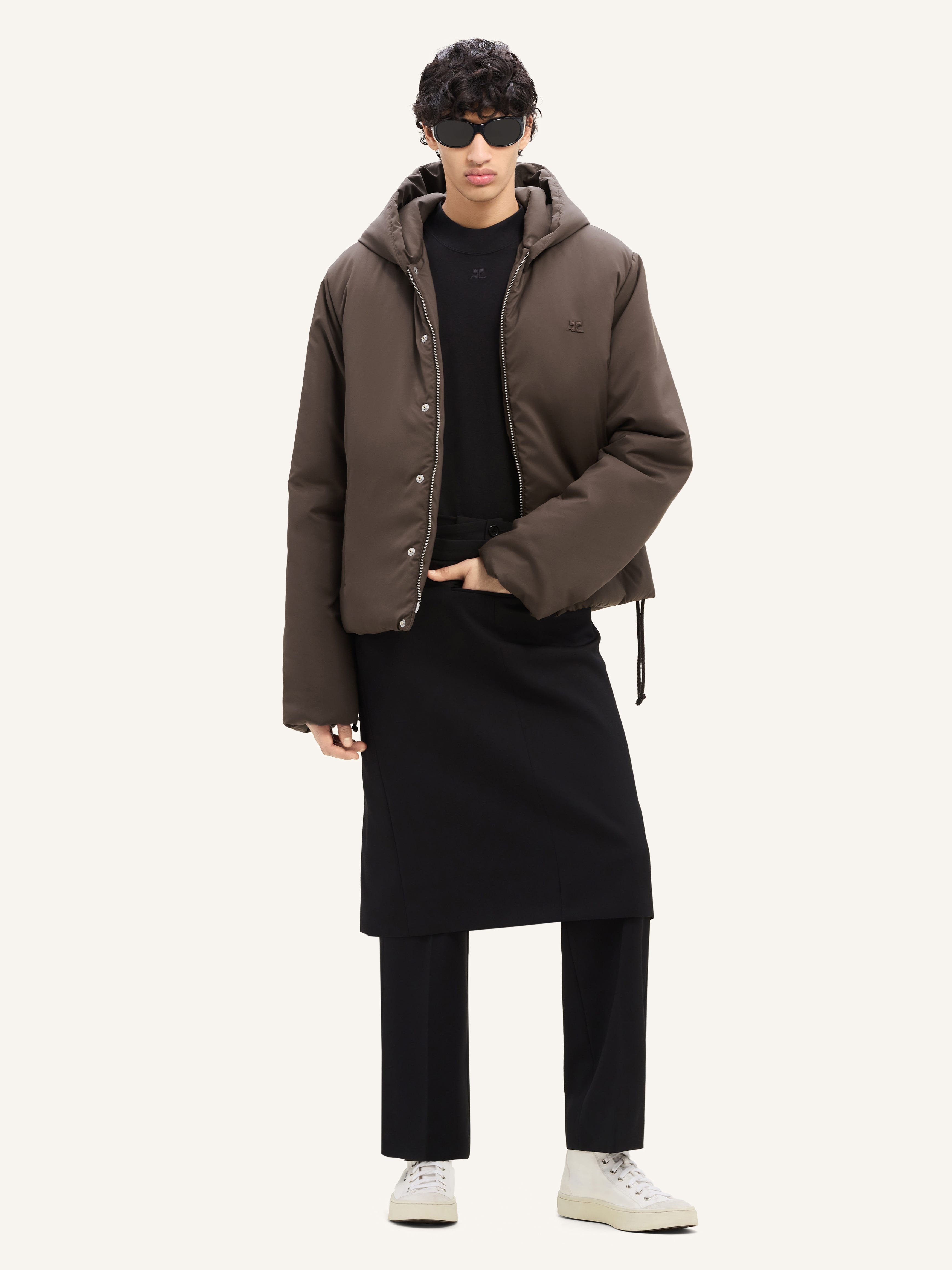 NYLON HOODED PUFFER JACKET - 3