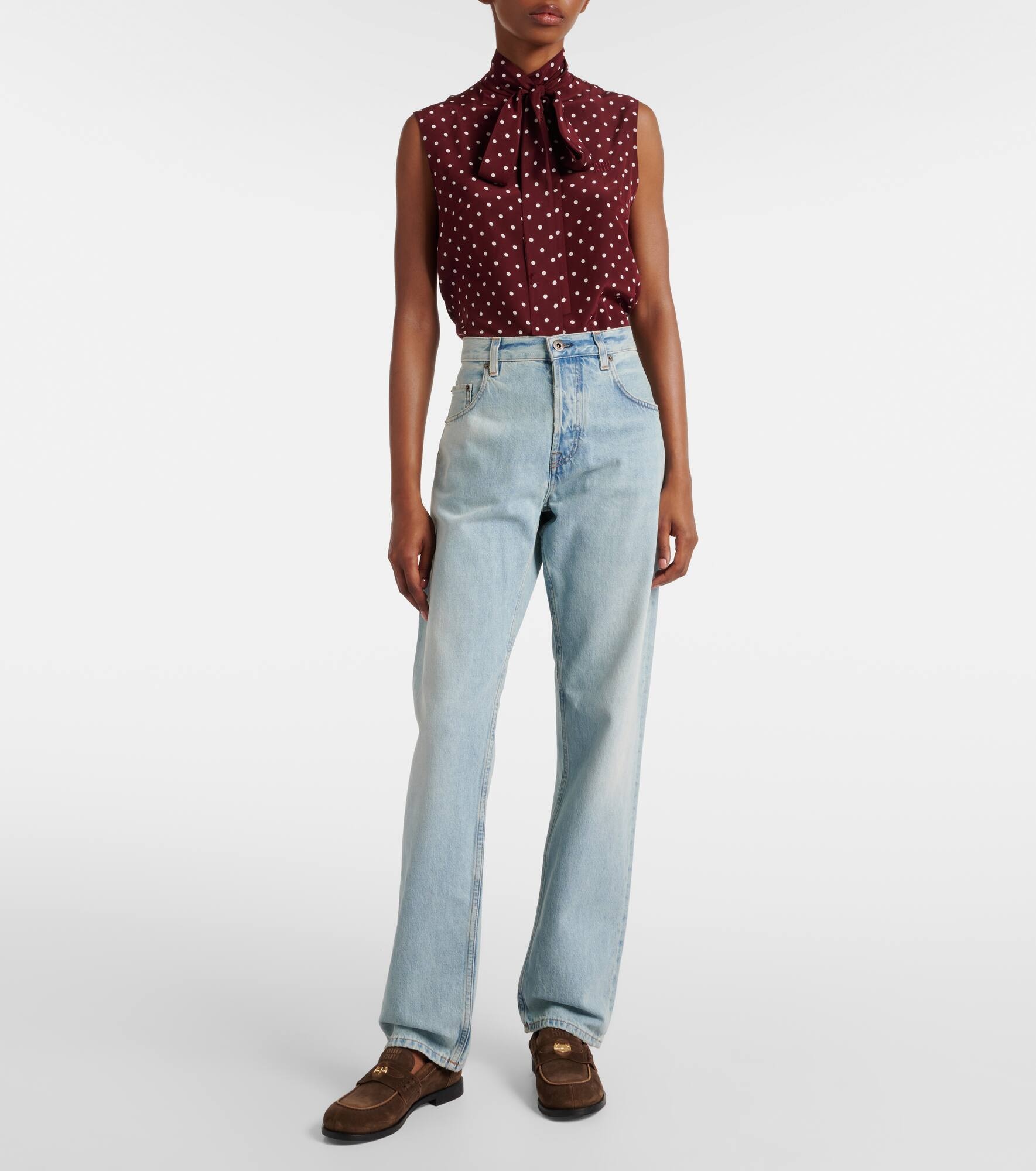Low-rise wide-leg jeans - 7