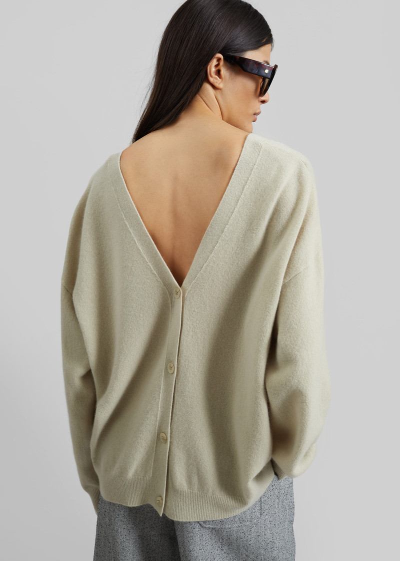 Lachen Double-Sided Wool Cardigan - Light Beige 4