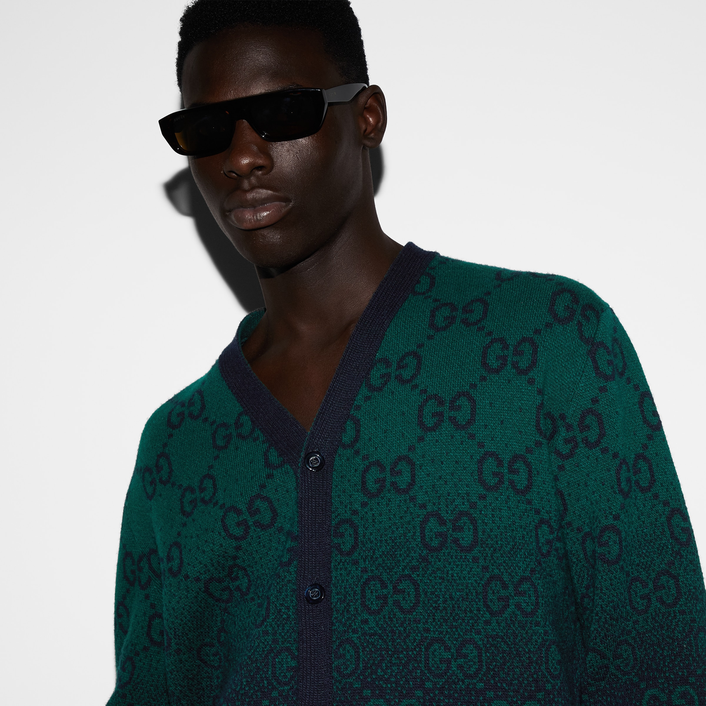 GG degradé wool jacquard cardigan - 5