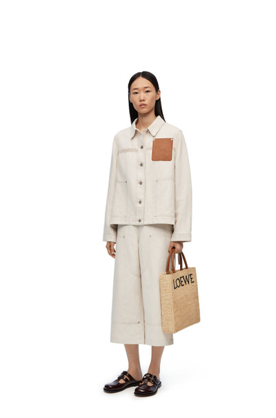 Loewe Cropped workwear trousers in cotton and  linen outlook