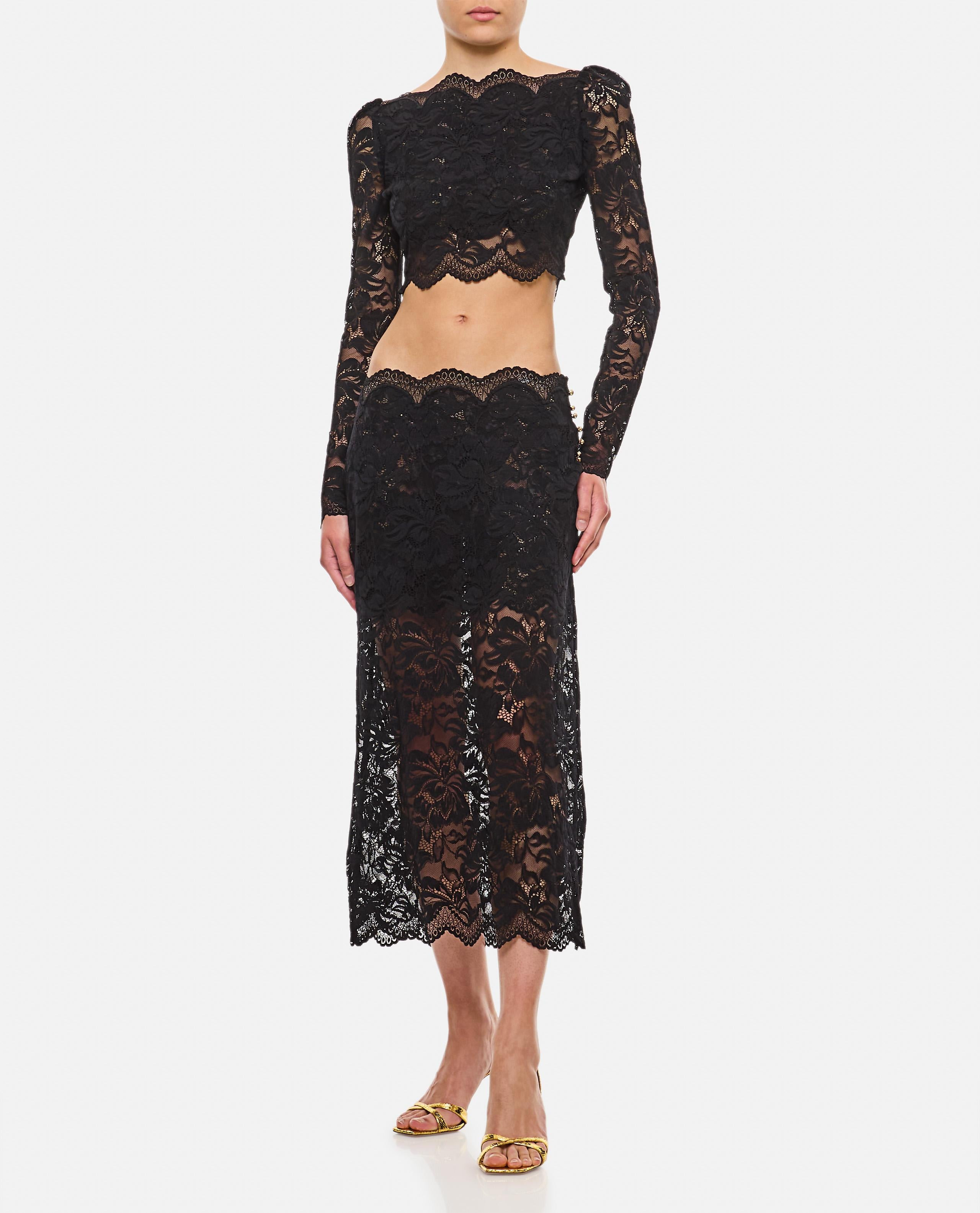 LACE LONG MIDI SKIRT - 2