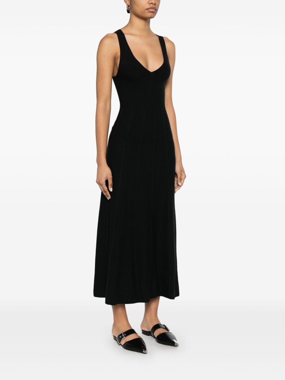 v-neck midi dress - 3
