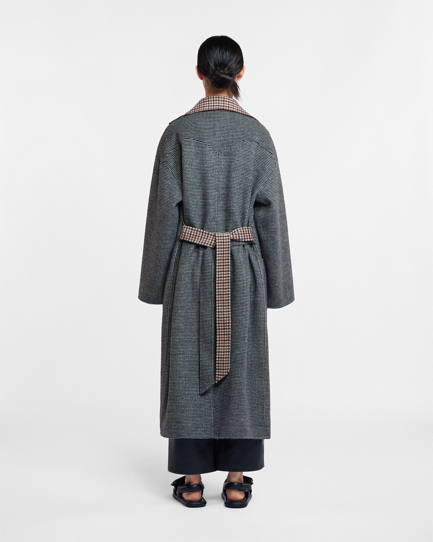 Wool Silk Blend Robe Coat - 5