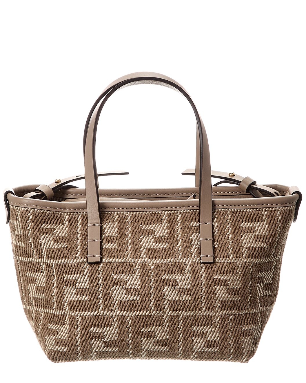 FENDI Roll Mini FF Jacquard & Leather Tote - 2