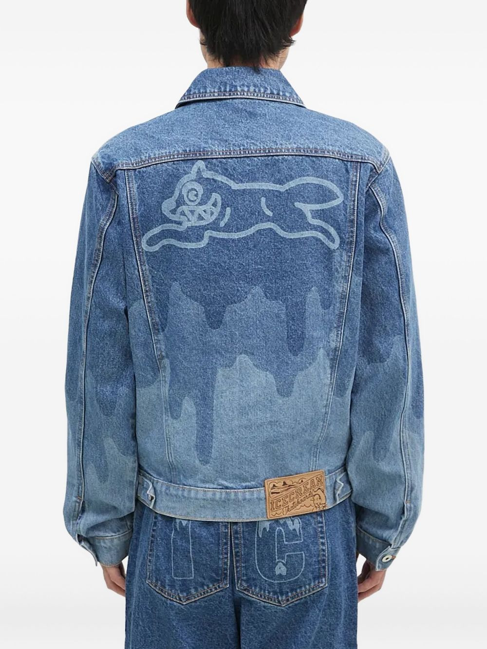 dripping-logo denim jacket - 2