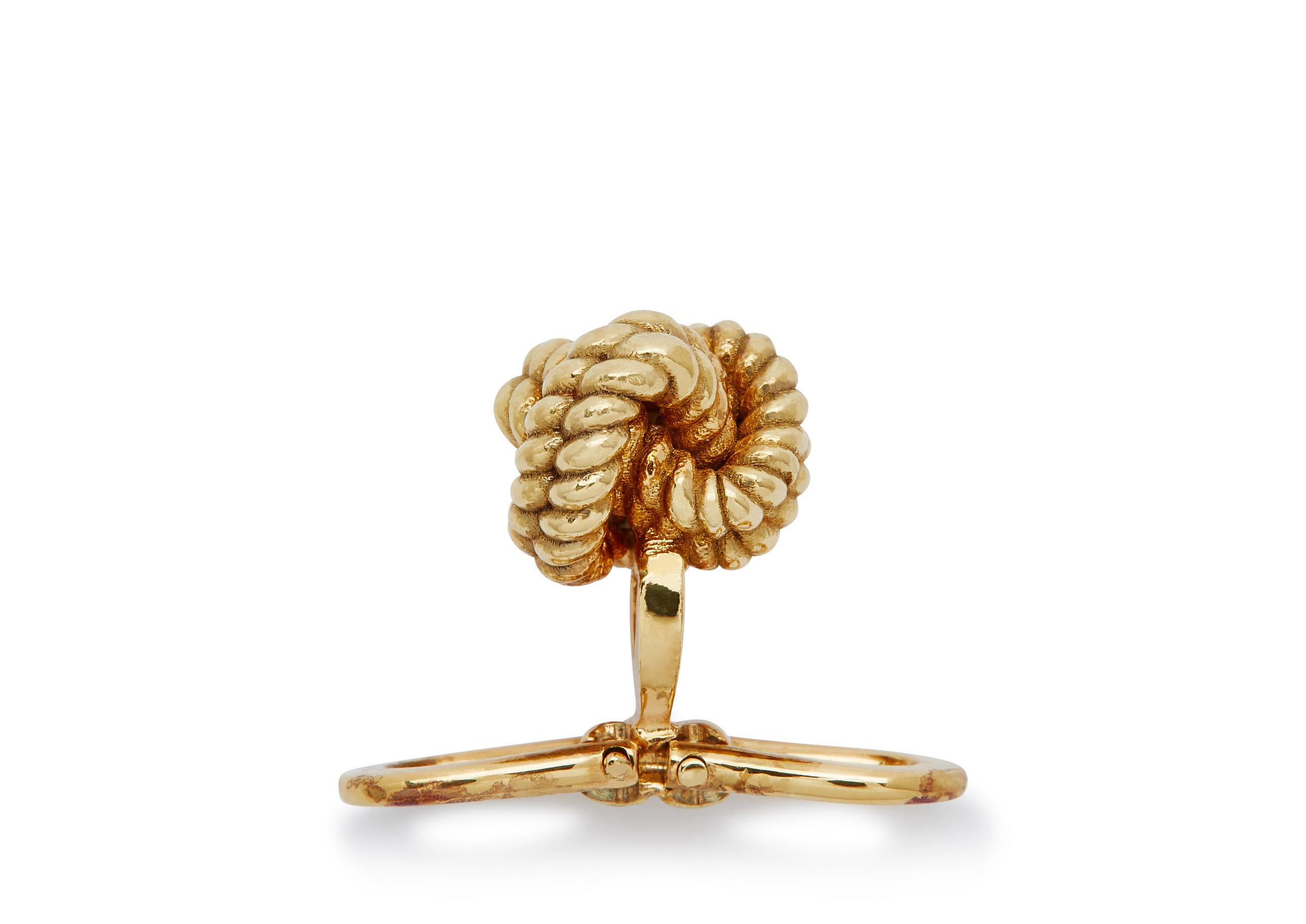 18KT YELLOW GOLD KNOT STUDS - 2