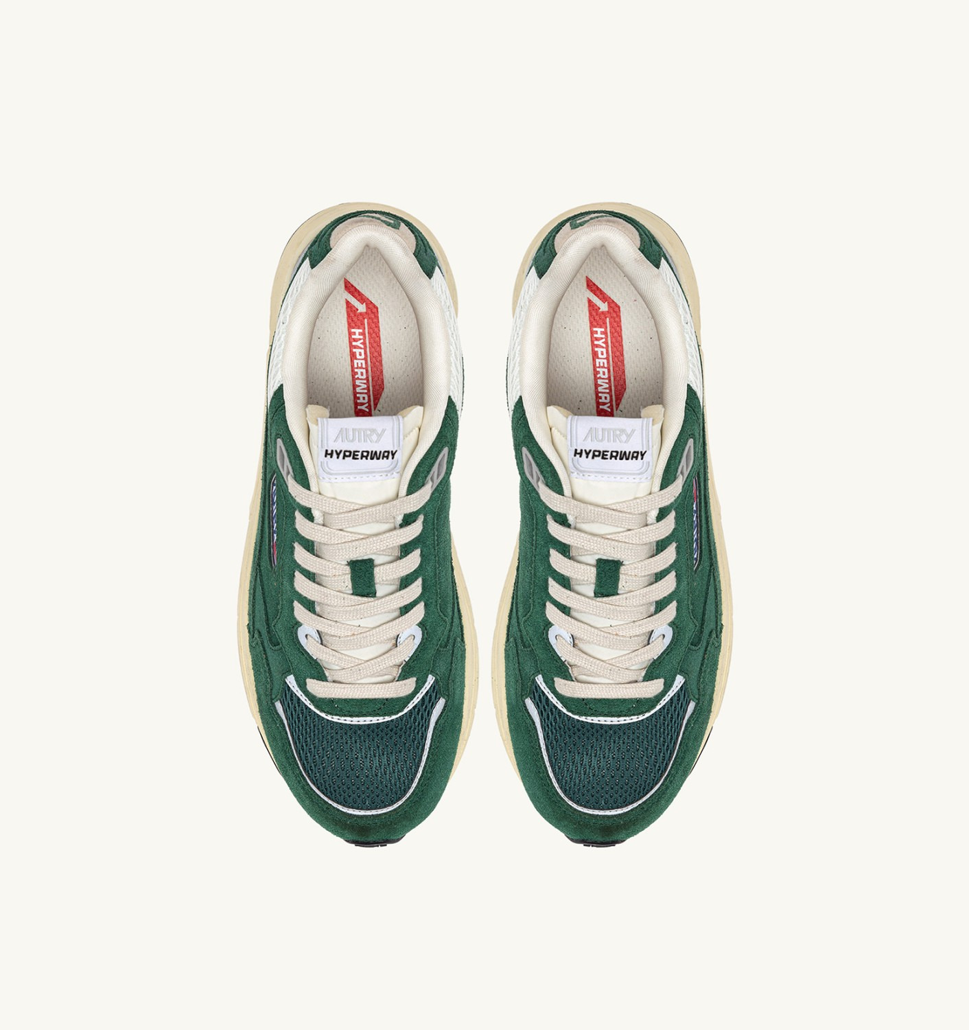 HYPERWAY SNEAKERS IN MALACHITE COLOR AND SILVER-TONE SUEDE AND MESH - 5