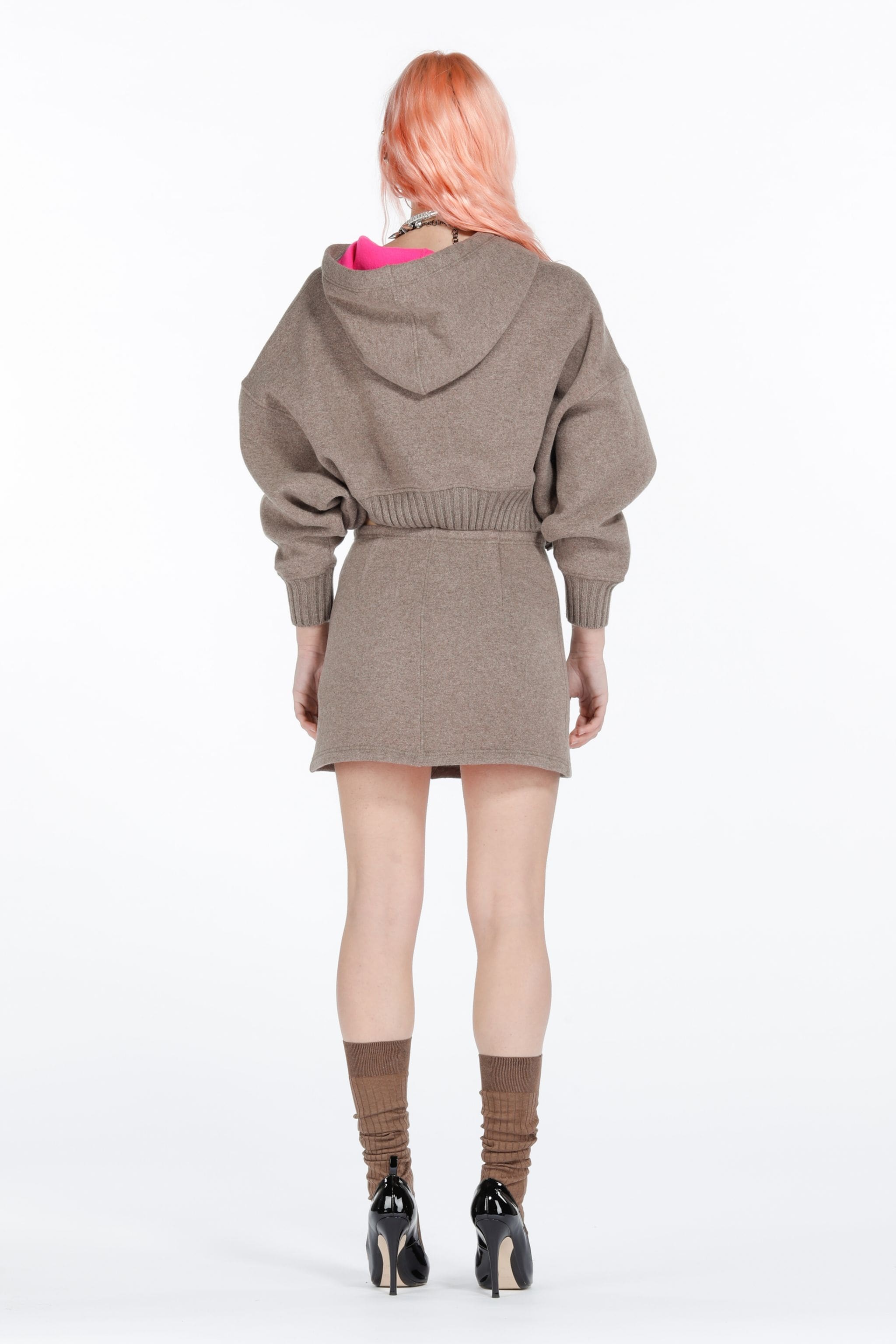 ZIP-FRONT CROPPED HOODIE - 2