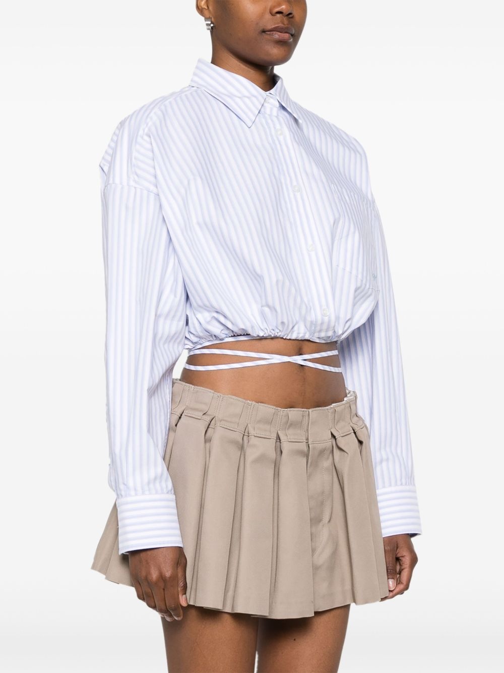 striped cropped shirt - 3