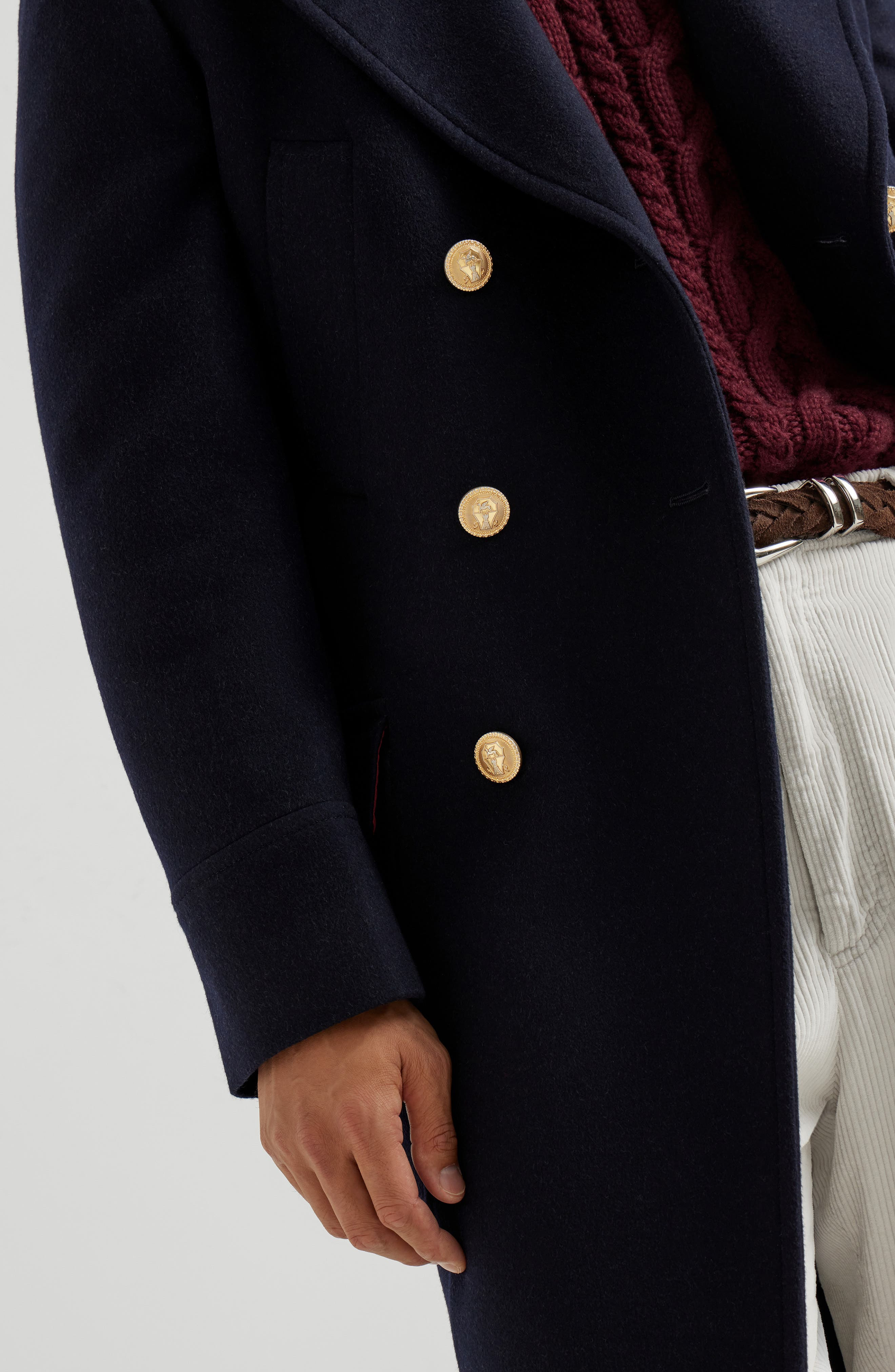 Brunello Cucinelli Double cloth coat in Navy Blue at Nordstrom - 4