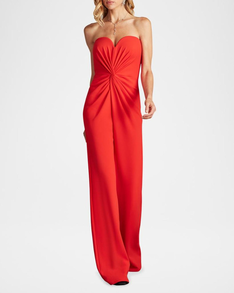 Strapless Twist-Front Crepe Jumpsuit 6