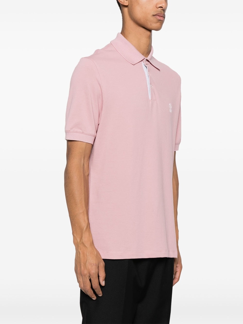 Piqué polo shirt with print - 3