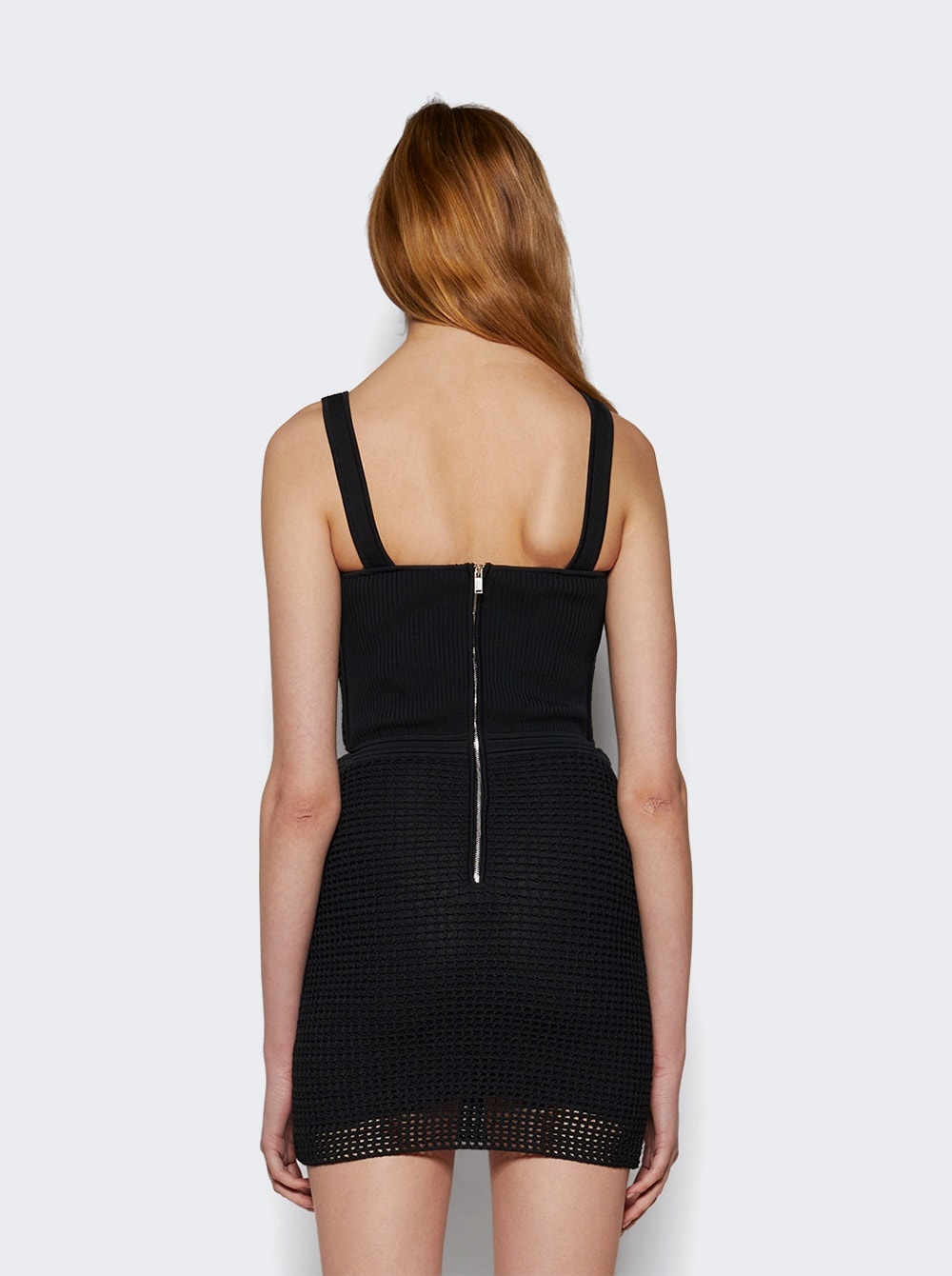 Crochet Suspend Corset Mini Dress Black - 5