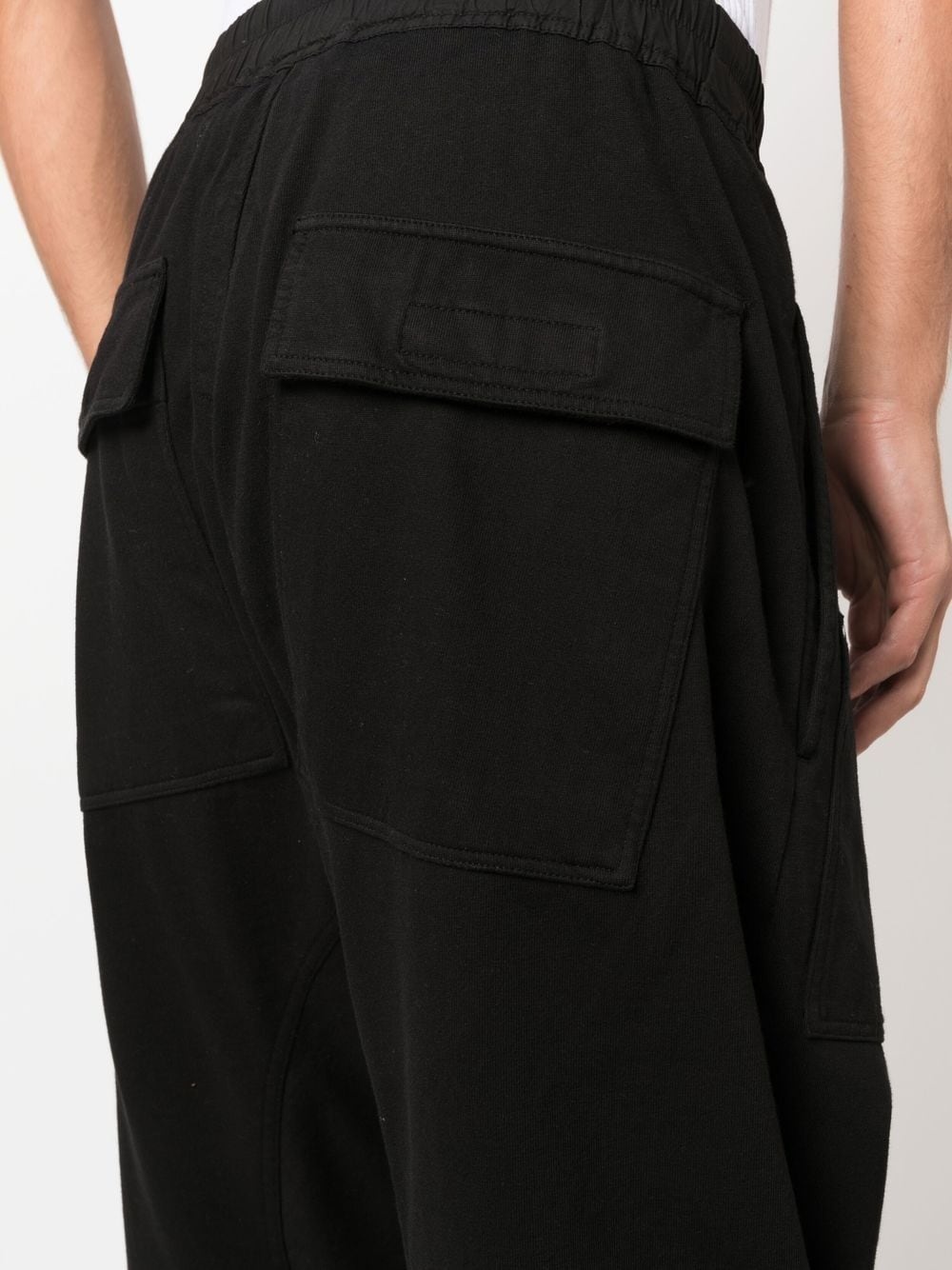 drawstring-waist drop-crotch trousers - 5