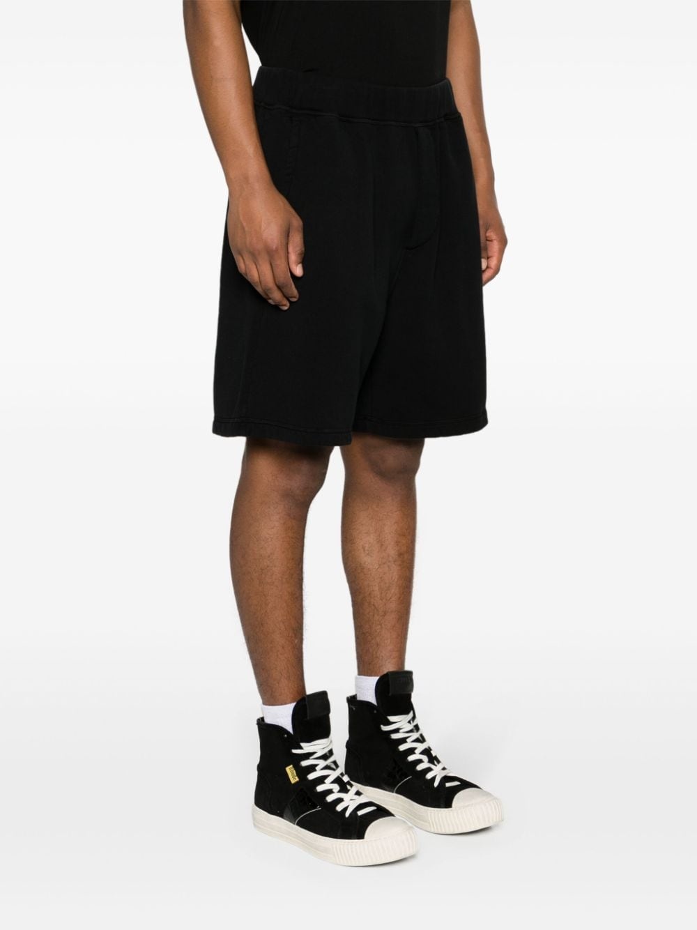 logo-print cotton track shorts - 3