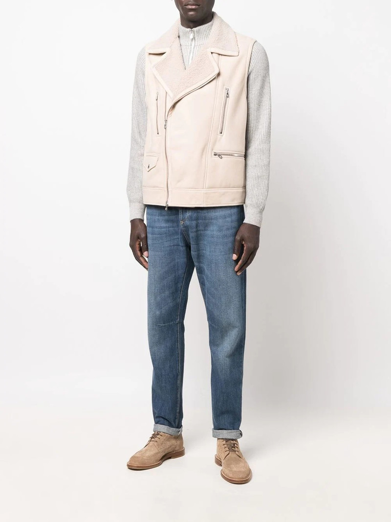 Brunello Cucinelli zip-up leather vest outlook