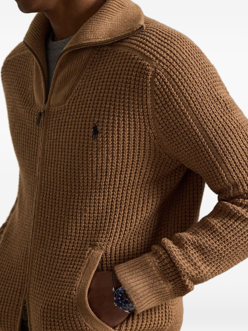 waffle-knit full-zip cardigan 5