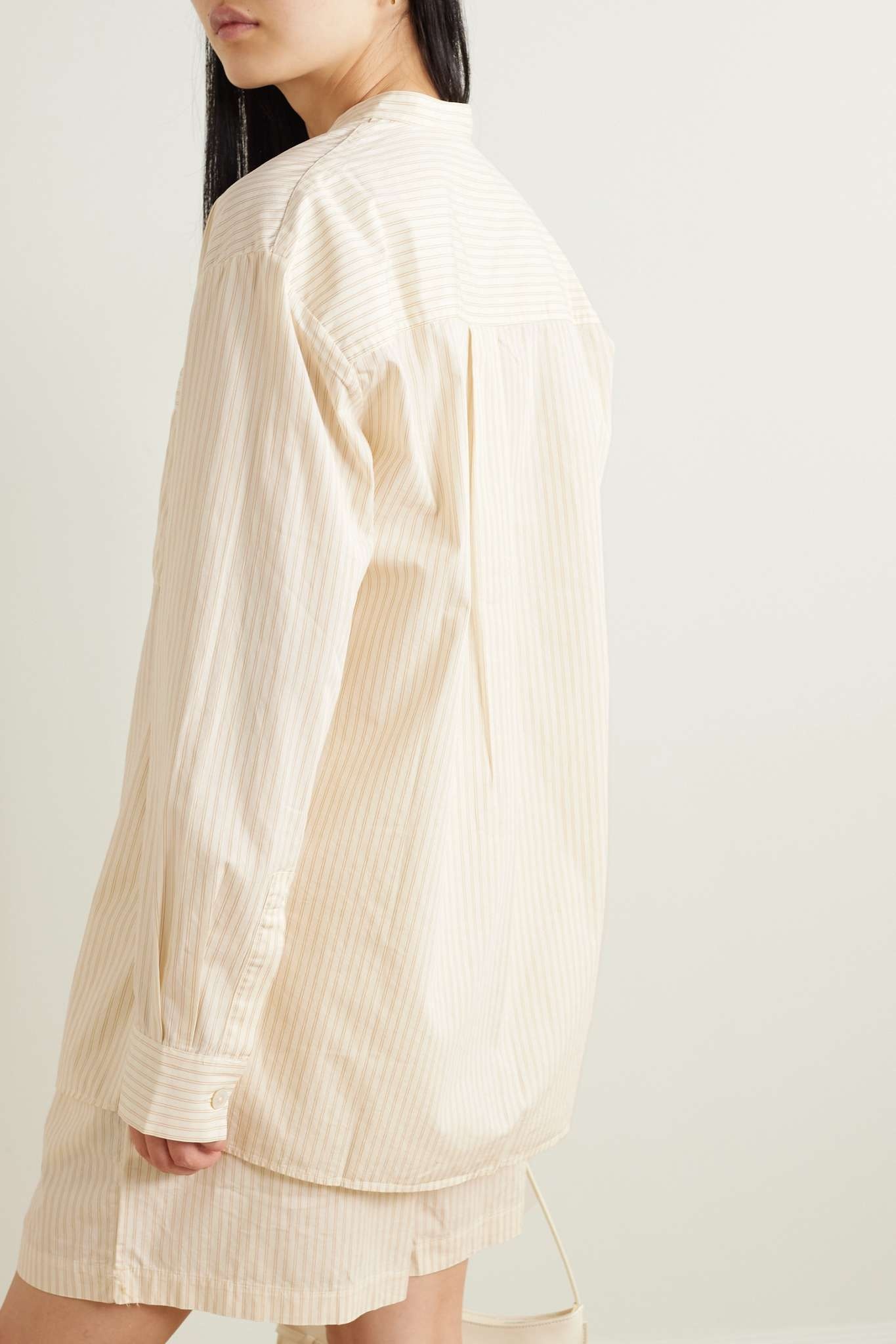+ TEKLA pinstriped organic cotton-voile shirt - 4