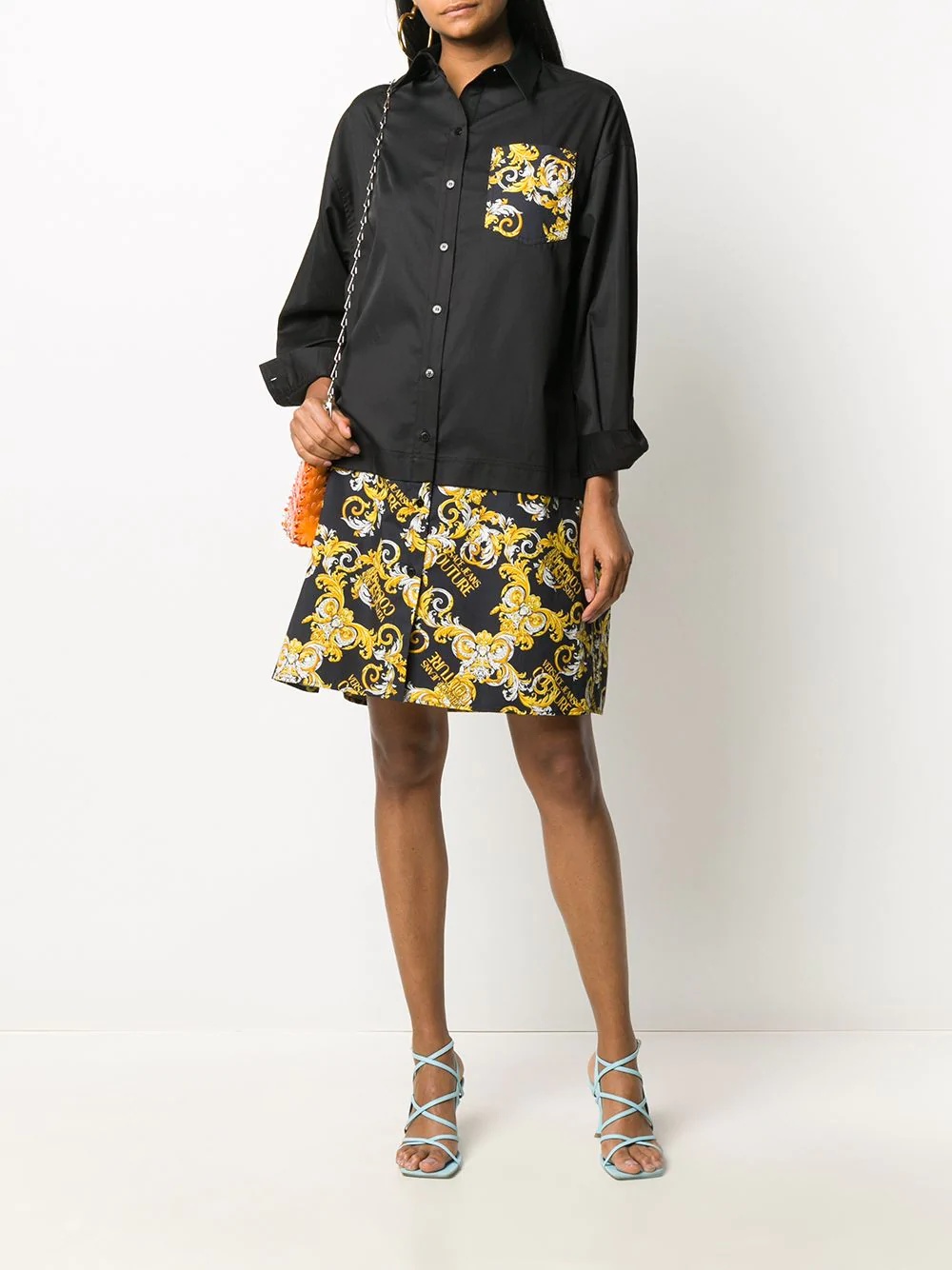 baroque print shirt dress - 2