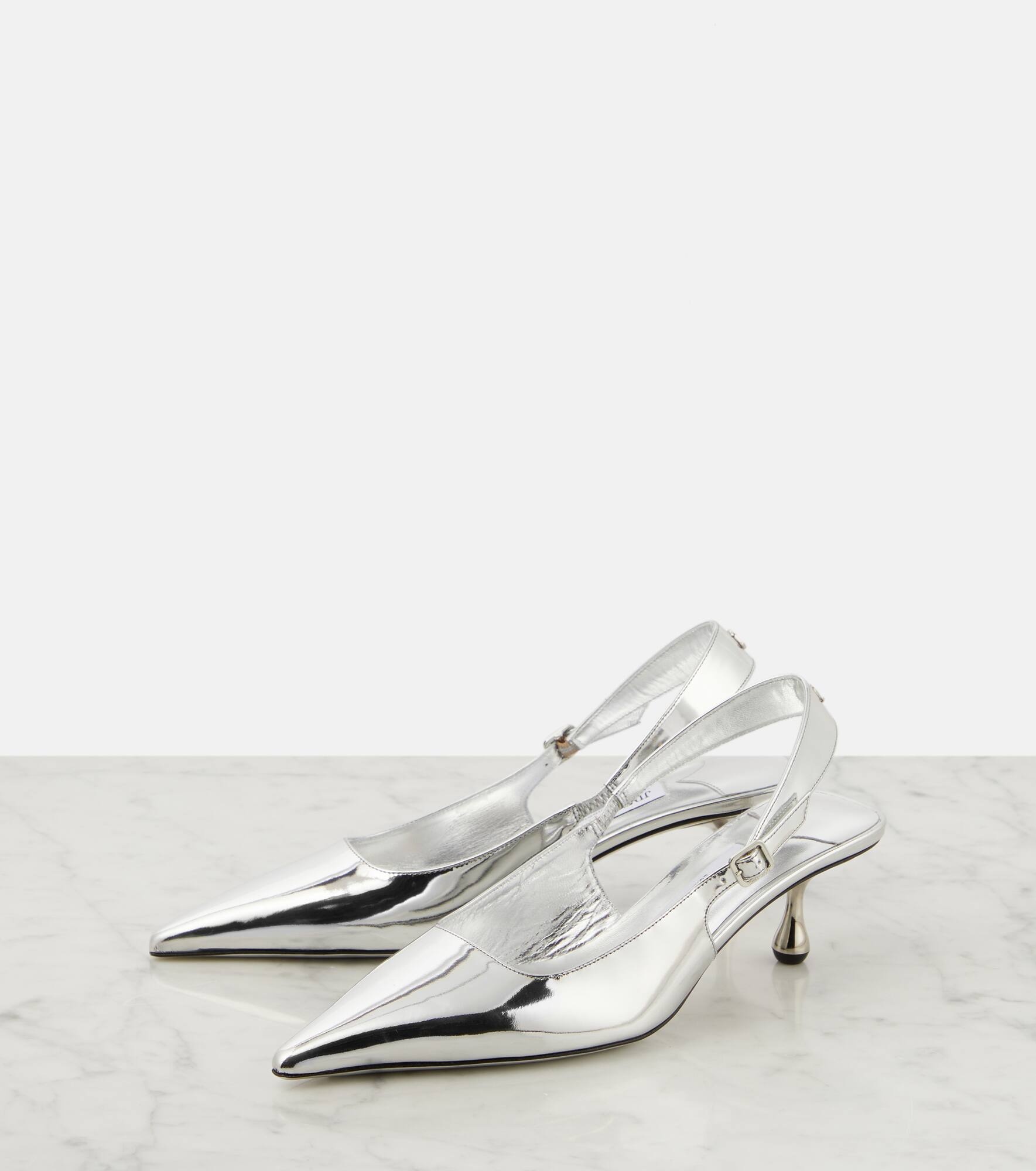 Amel metallic leather slingback pumps - 5