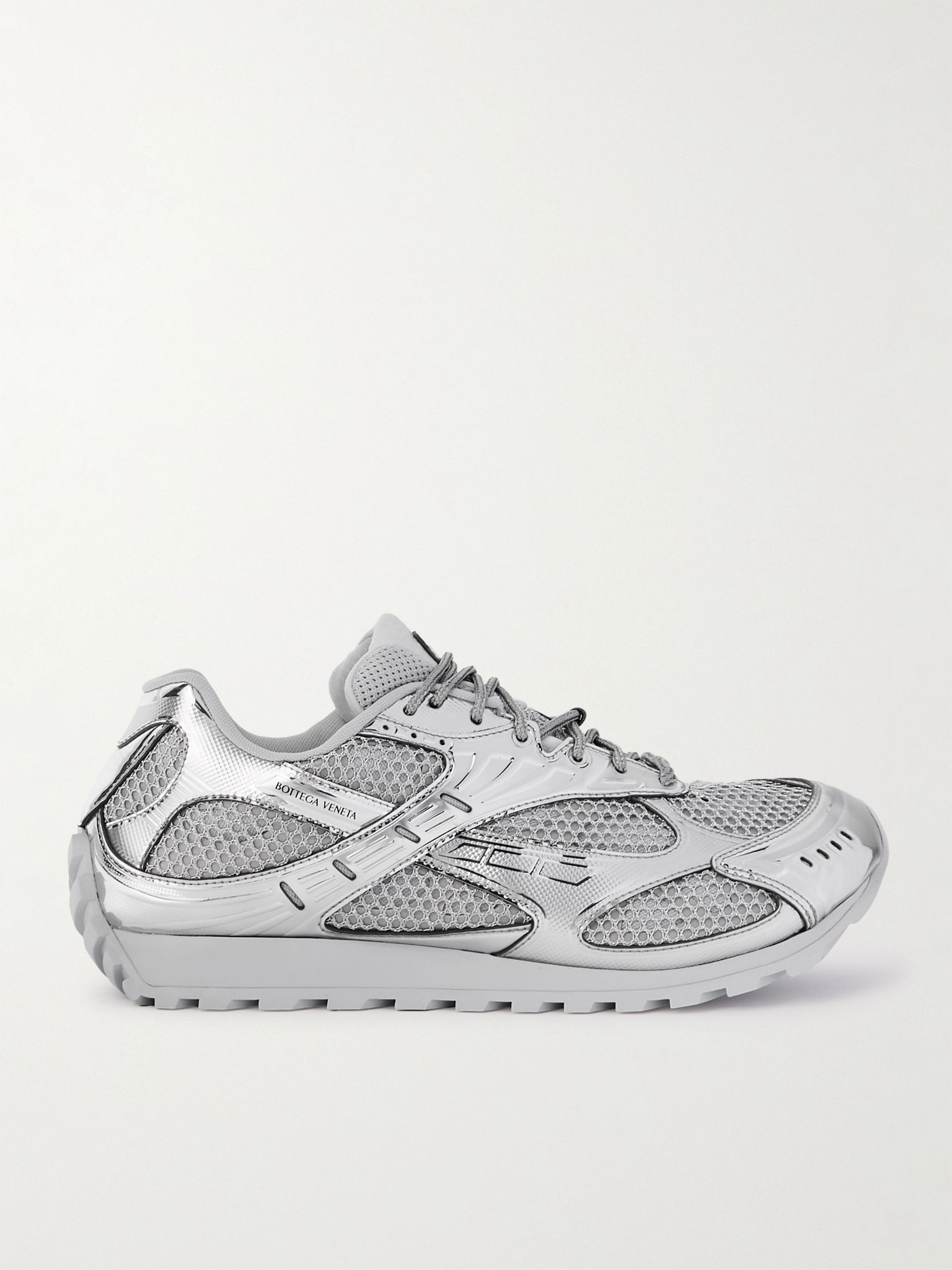 Orbit Metallic Rubber and Mesh Sneakers Gray - 1