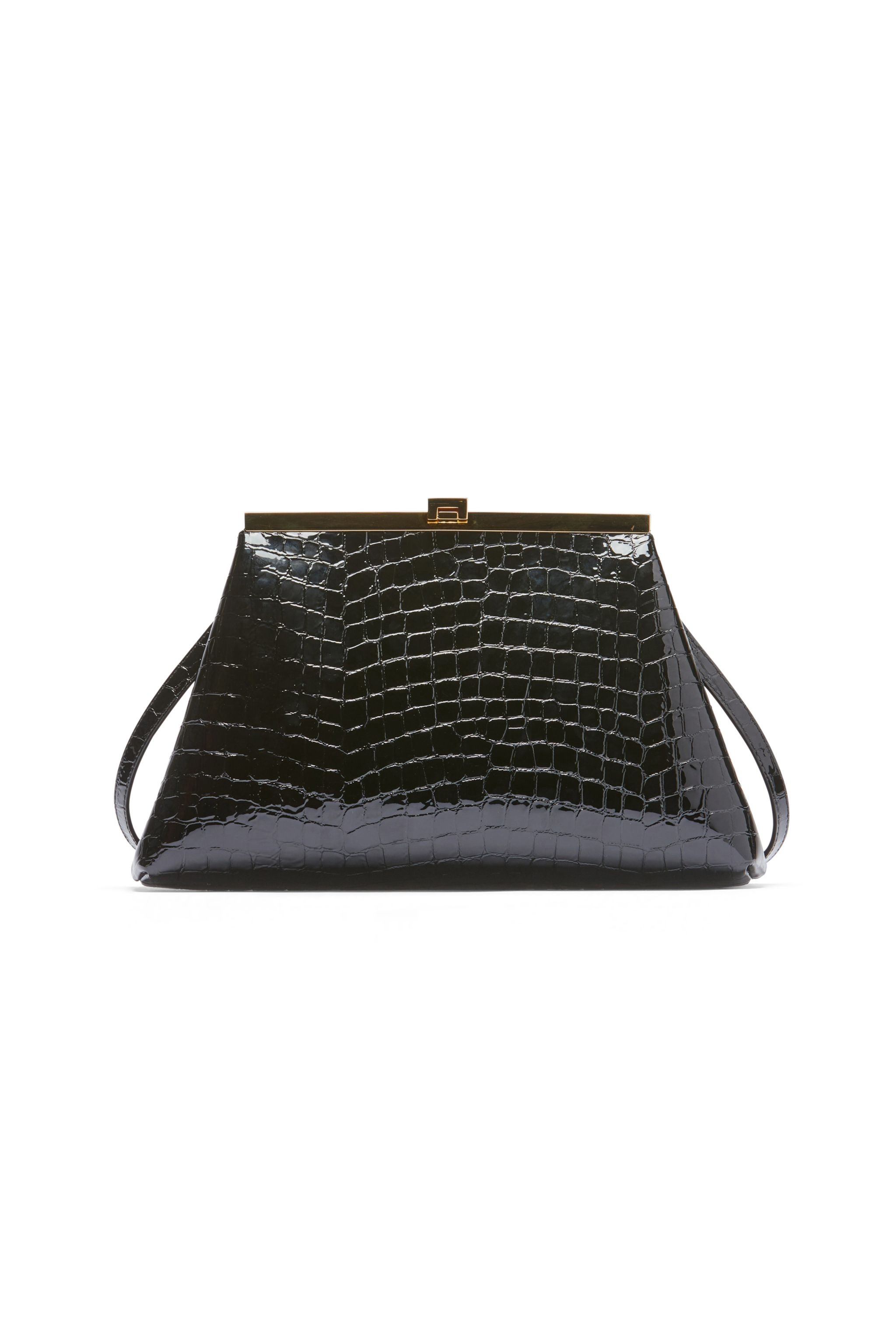 PUFFY JEANNE CROC-EFFECT LEATHER SHOULDER BAG - 2