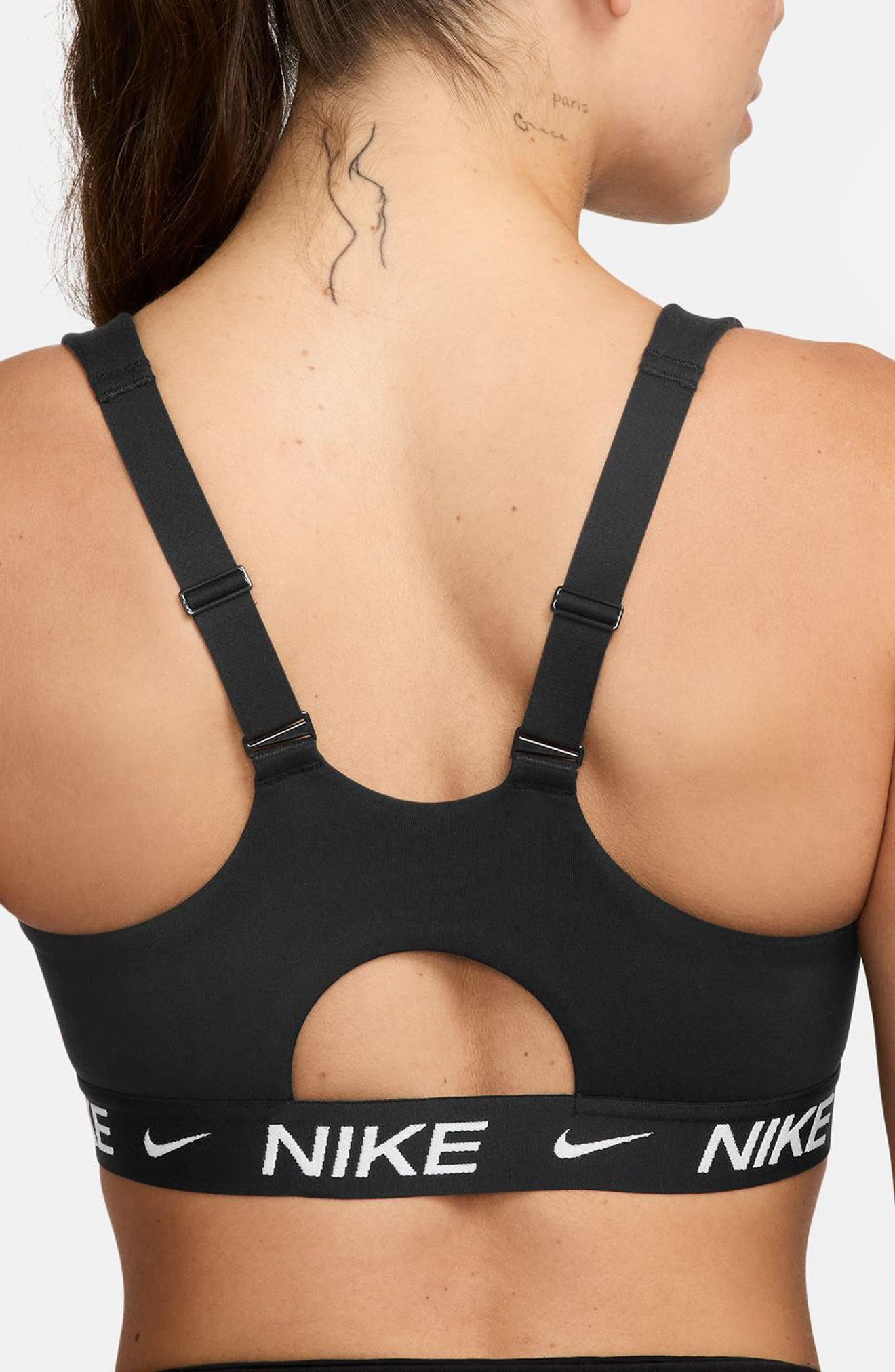 Nike Indy Dri-FIT Zip Front Sports Bra in Black at Nordstrom - 2