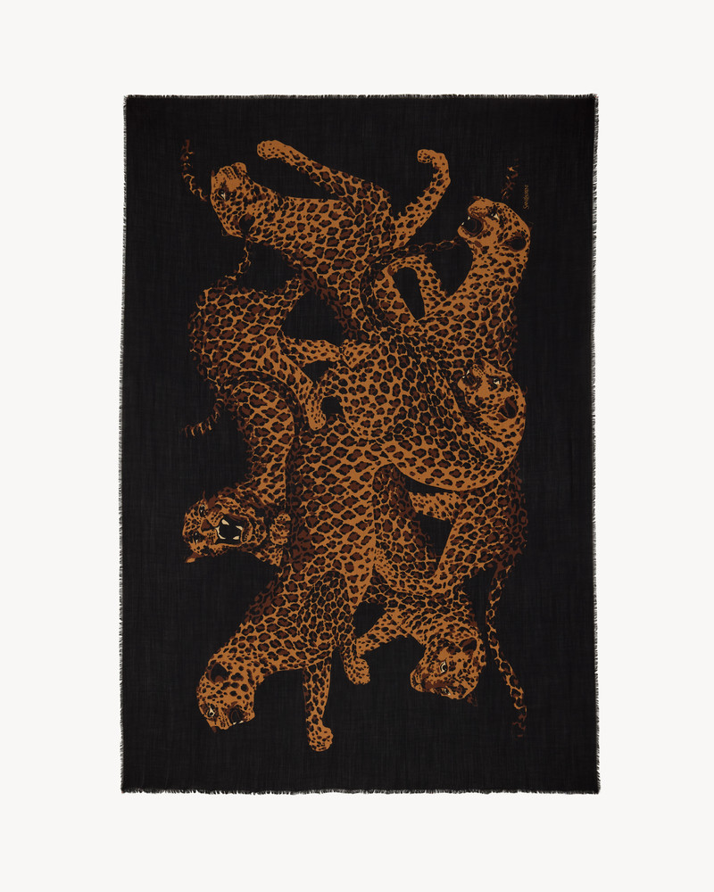 LEOPARD STOLE IN WOOL TWILL 1