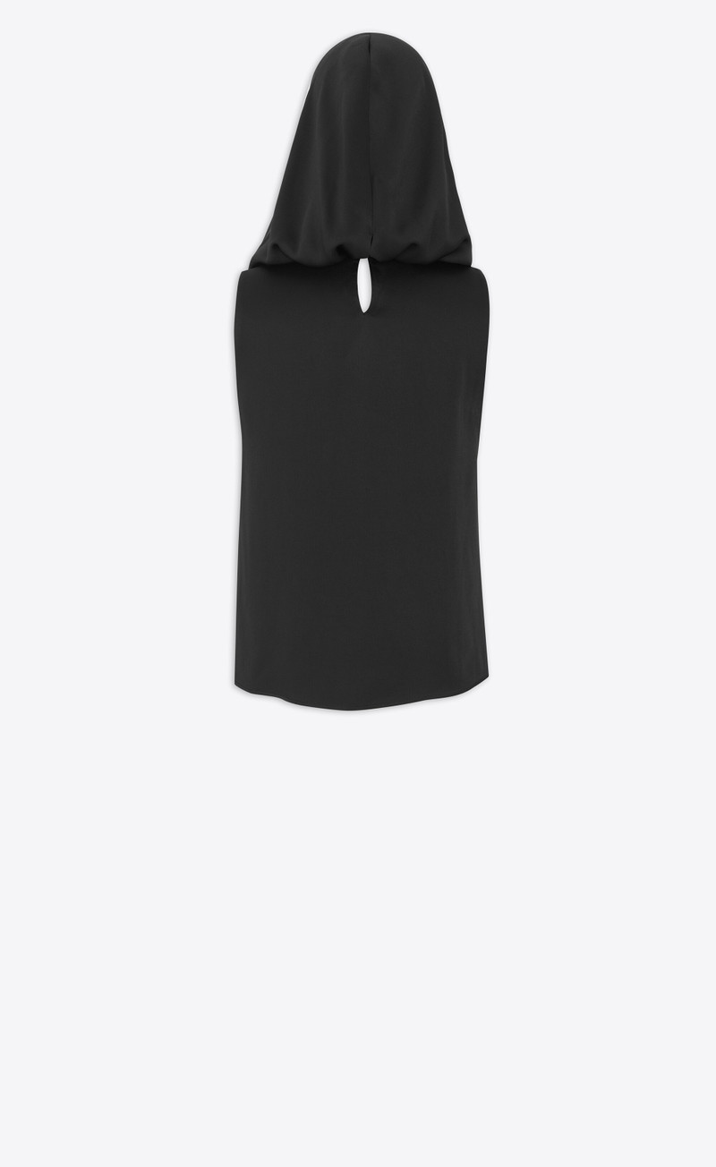 hooded blouse in satin crepe 5