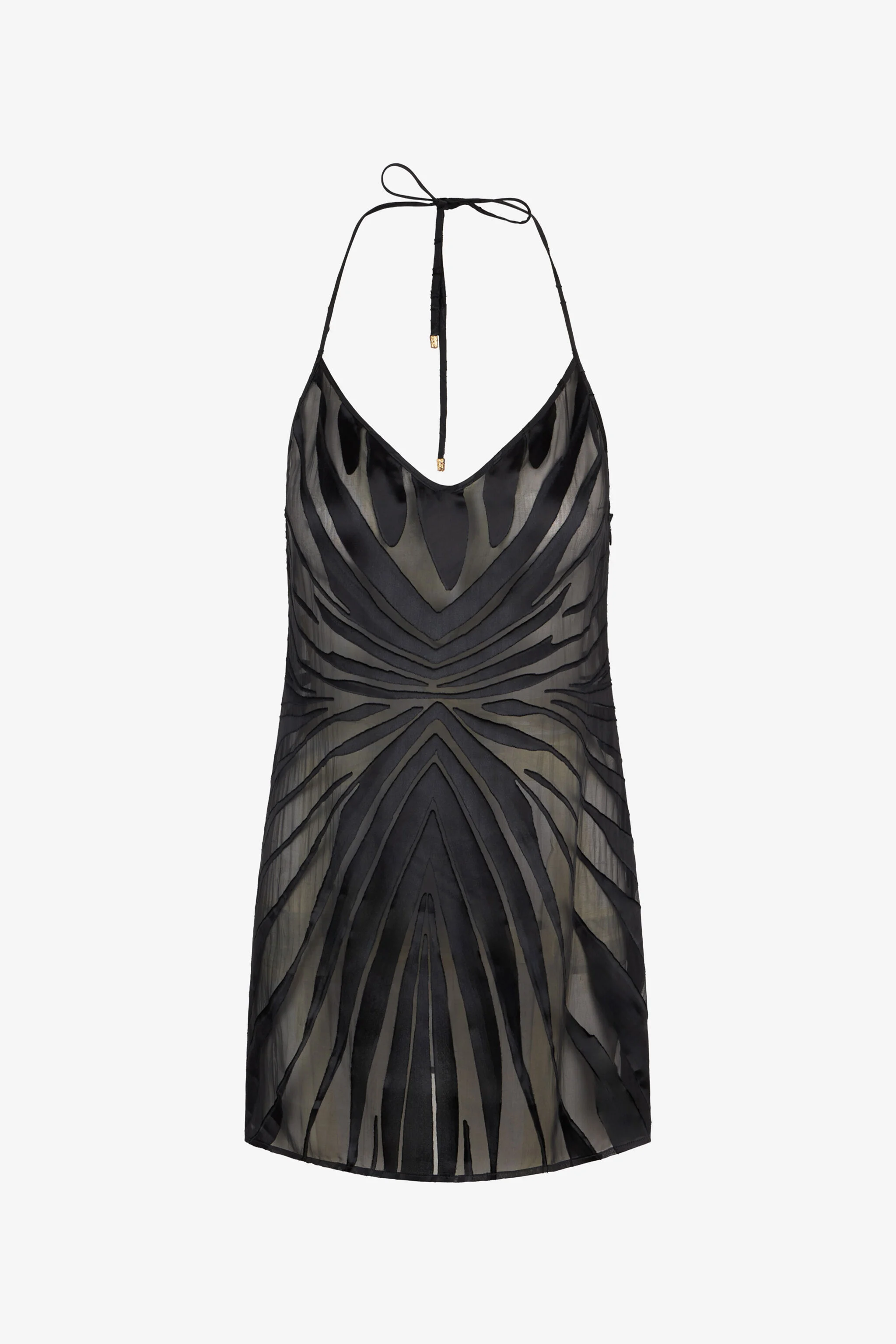 Mini Slip Dress With Ray Devoré Print - 1