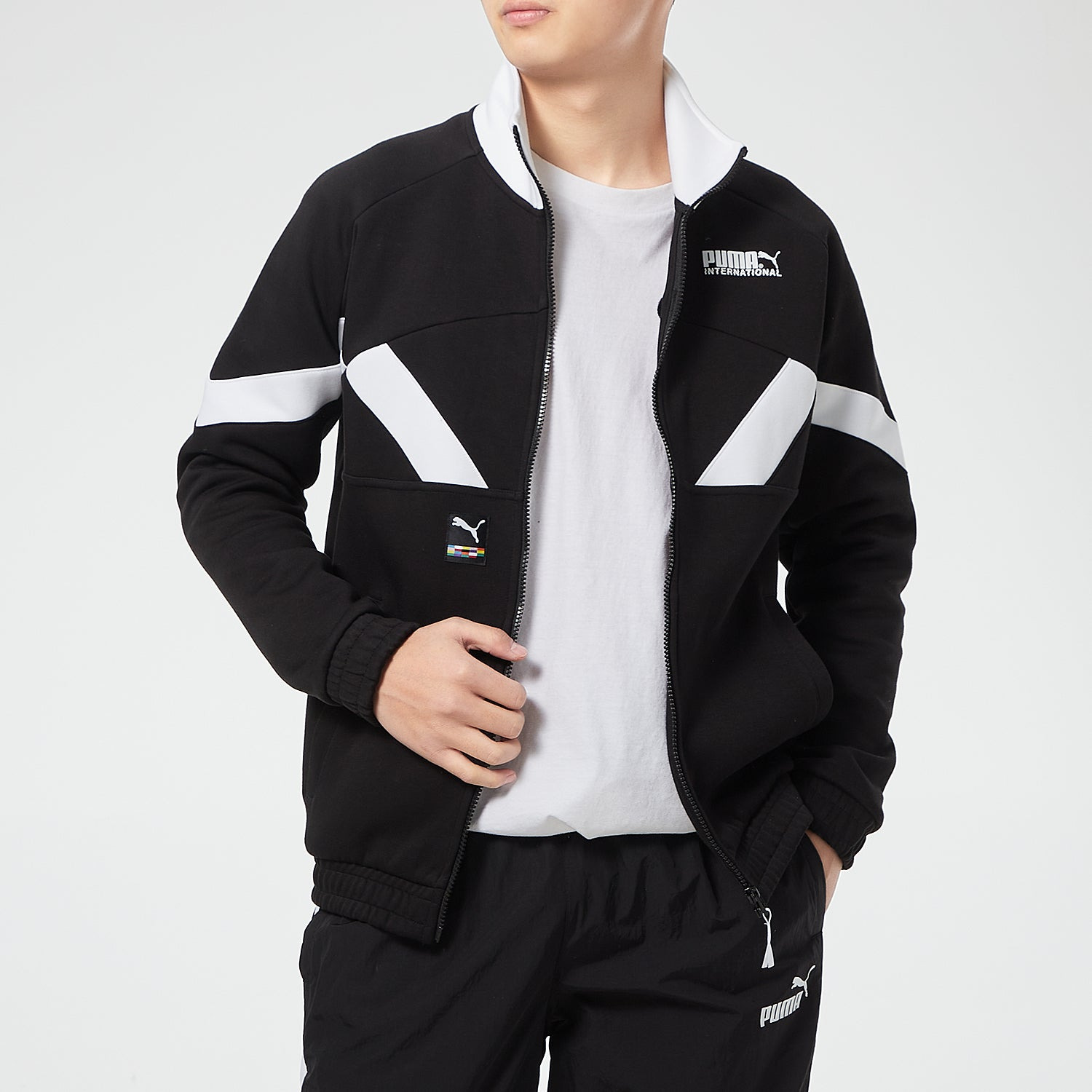 PUMA Logo Sports Stand Collar Jacket Black 531339-01 - 5