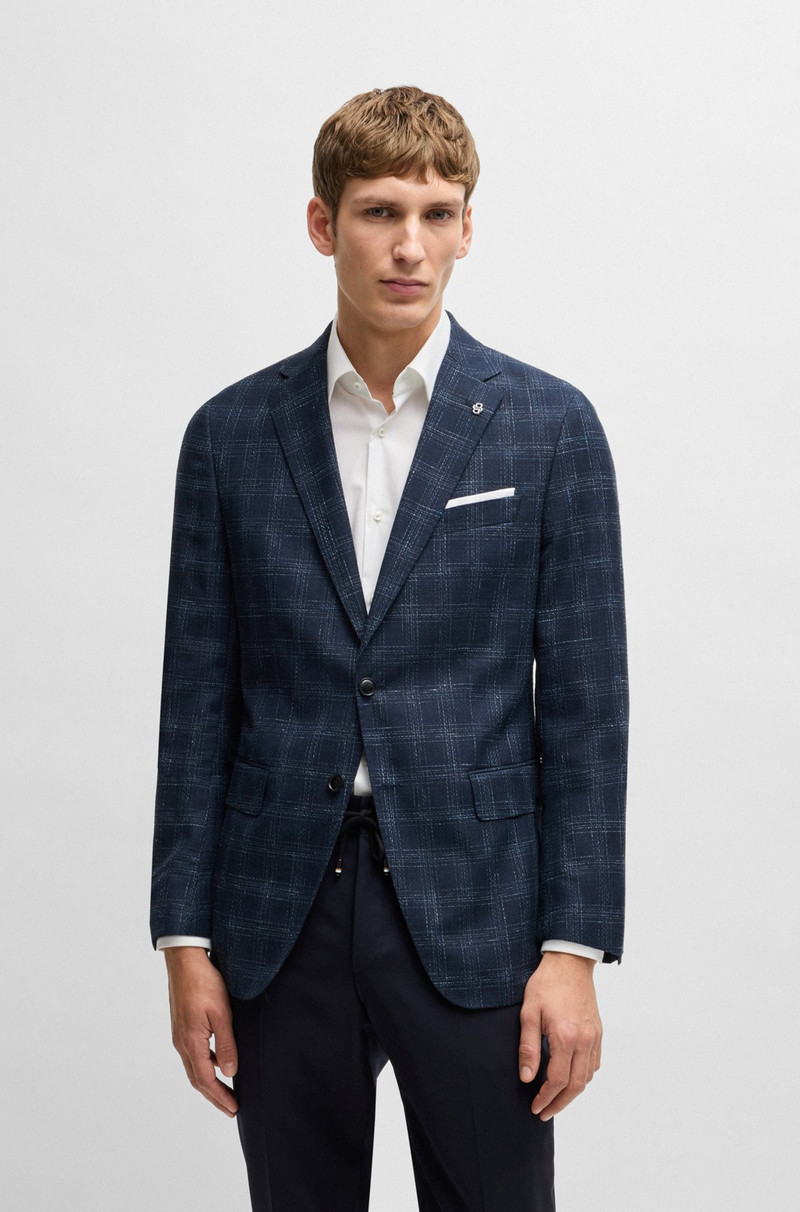 SLIM-FIT SUIT JACKET IN A CHECKED WOOL BLEND 2