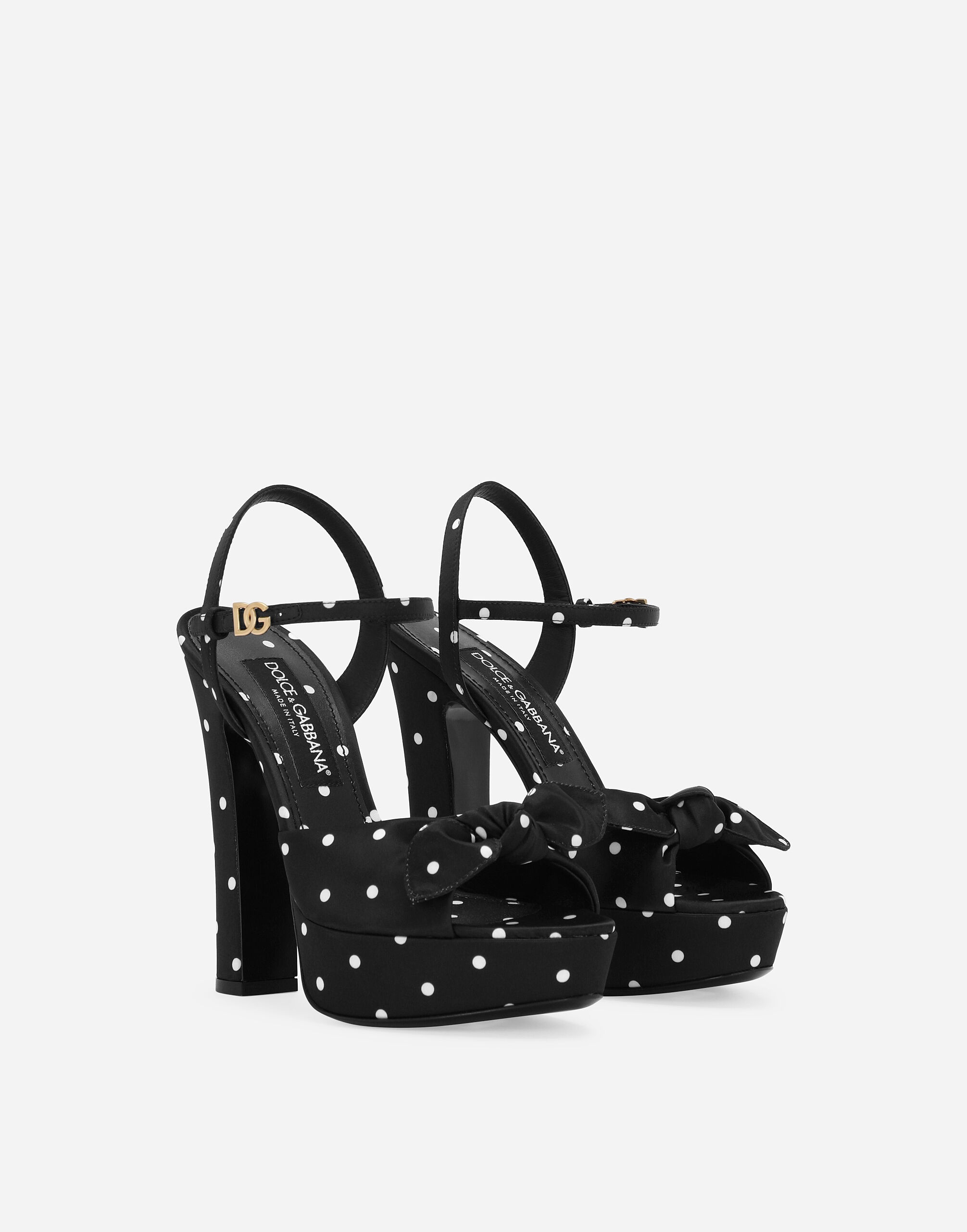 Printed satin platform sandals - 2