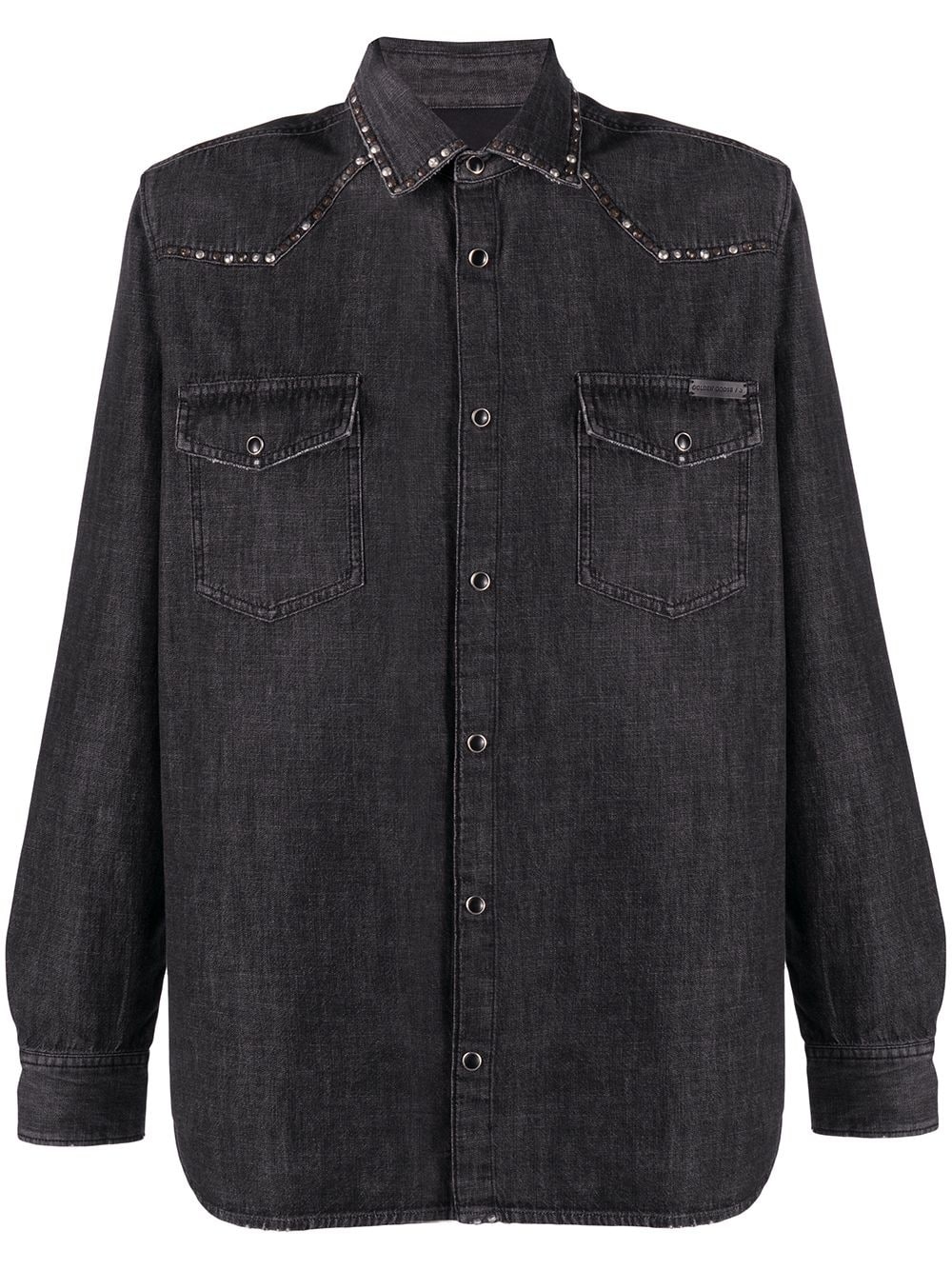 stud detail denim shirt - 1