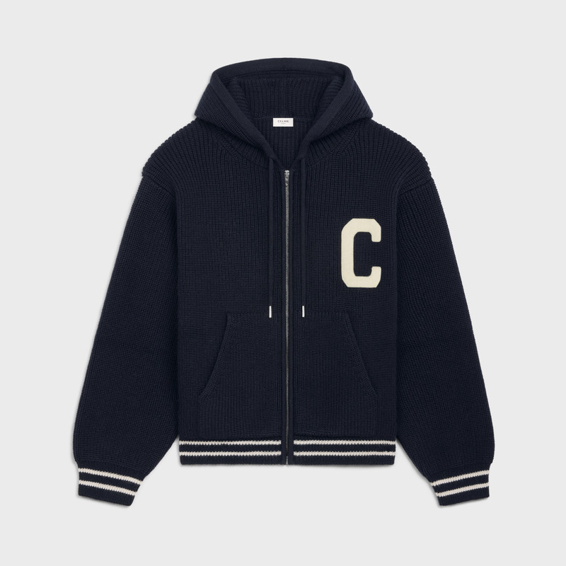 college hooded sweater in wool 1