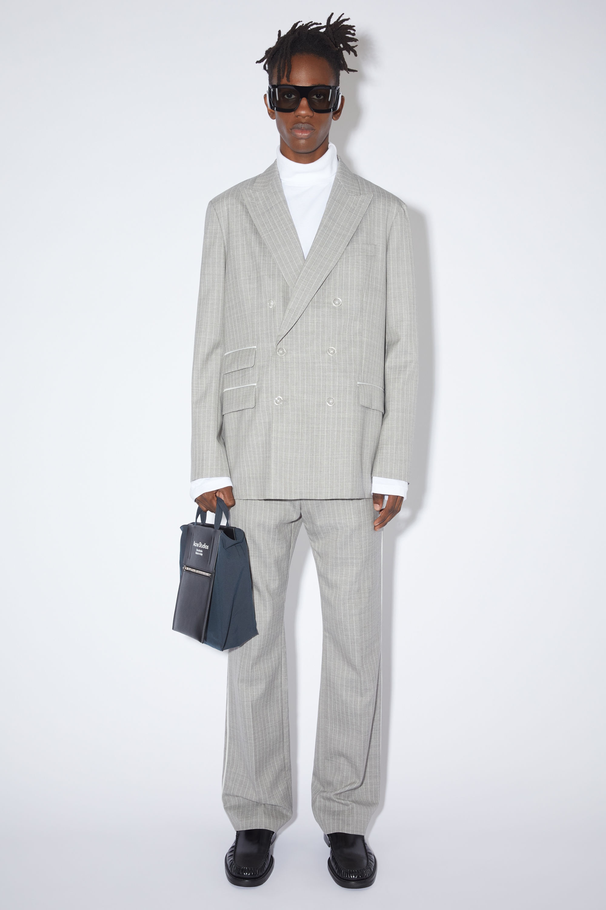 Double-breasted suit jacket - Pearl grey - 2